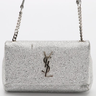 Saint Laurent West Hollywood Toy Bag in Metallic Silver Leather