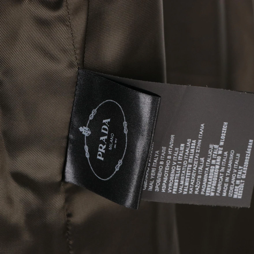 Prada Bomber Jacket in Deep Olive Green Leather | EBTH