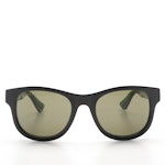 Gucci GG0003SN Wayfarer Sunglasses in Black and Green with Red Stripe