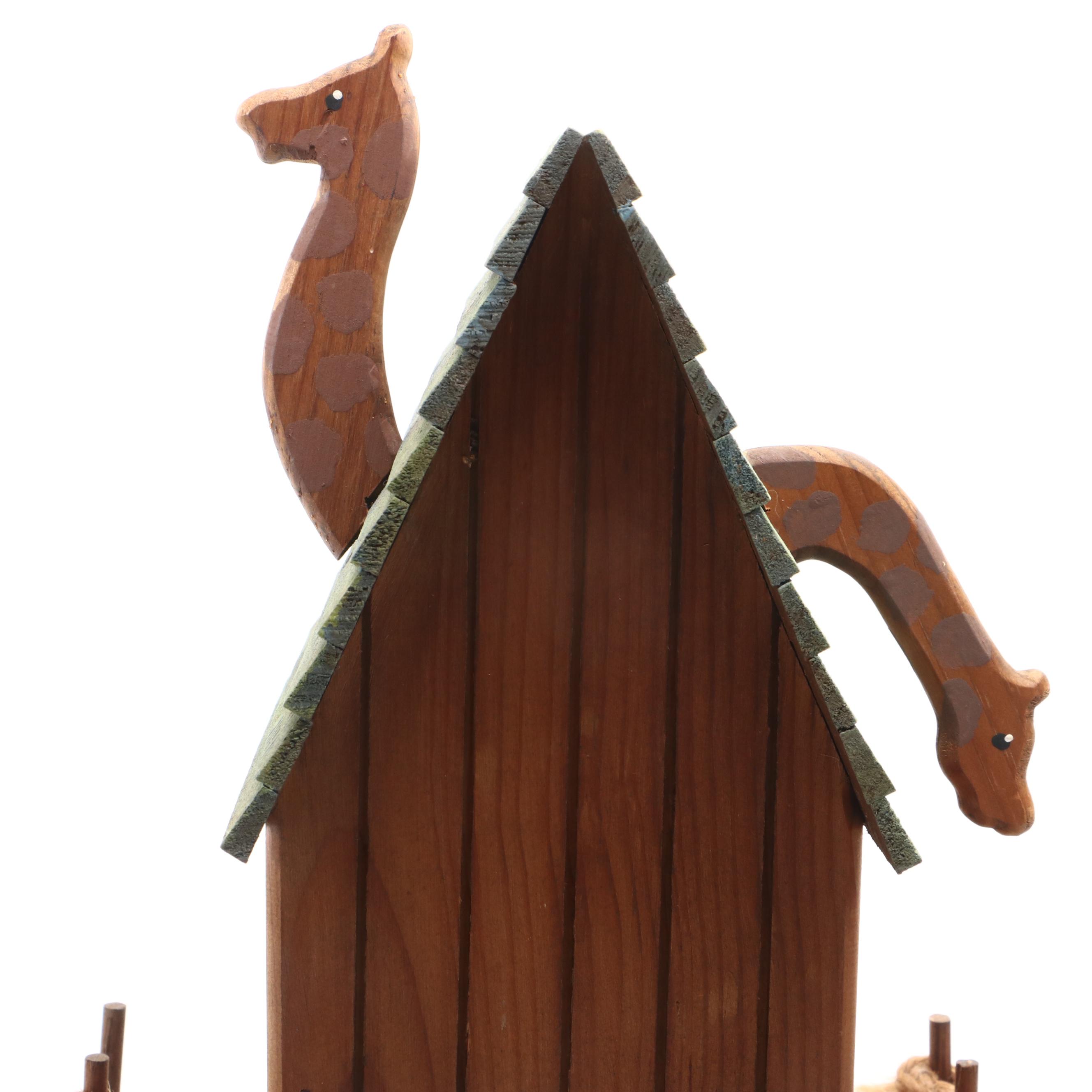 Handcrafted Wooden Noah's Ark and Animals