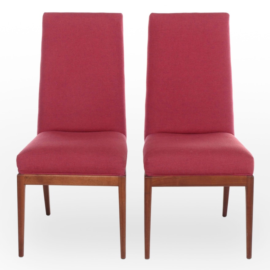 Pair of Danish Modern Teak and Custom-Upholstered Side Chairs, Mid-20th Century
