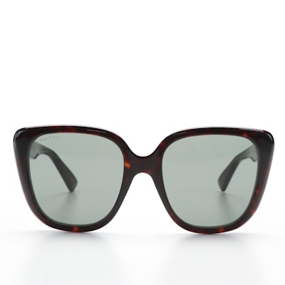 Gucci GG1169S Havana Green Cat-Eye Sunglasses