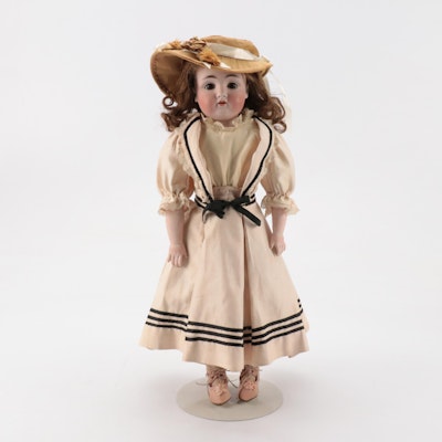 Kestner 154 Bisque Head Child Doll with Open Mouth, Late 19th/Early 20th C.