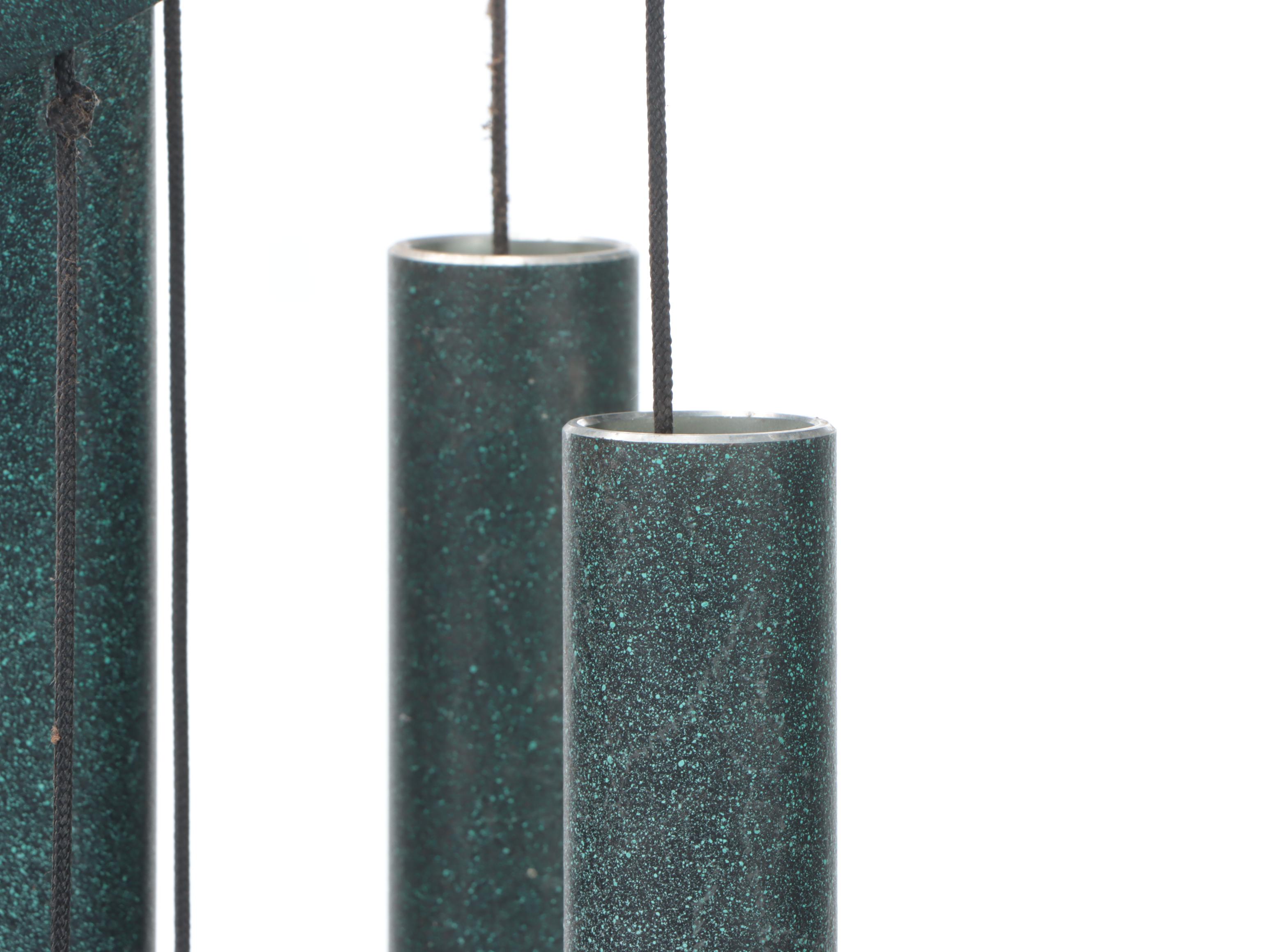 Oversized Metal Wind Chimes with Ceramic Planter, Late 20th/Early 21st C.