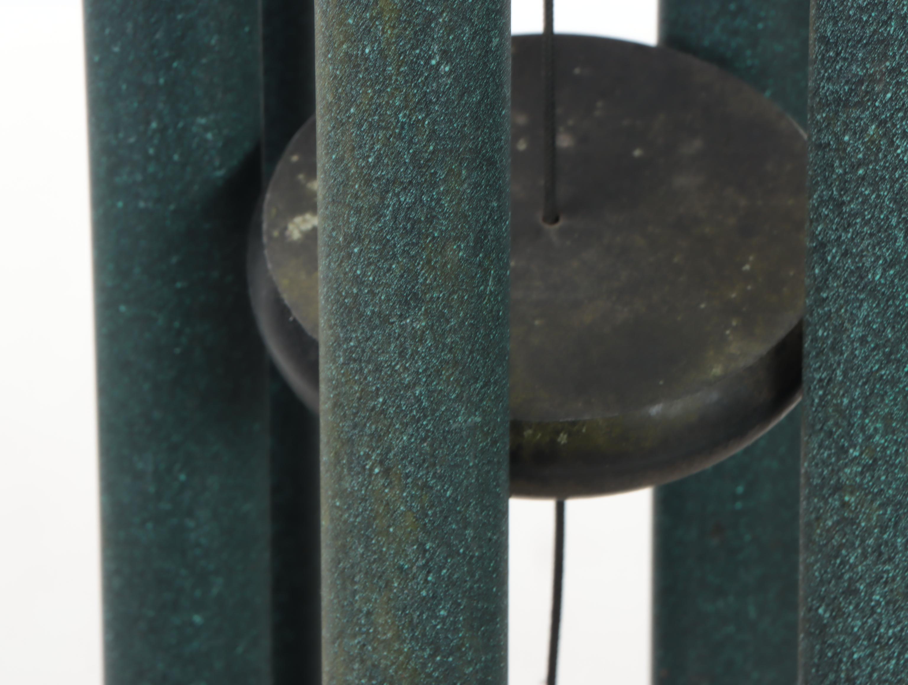 Oversized Metal Wind Chimes with Ceramic Planter, Late 20th/Early 21st C.