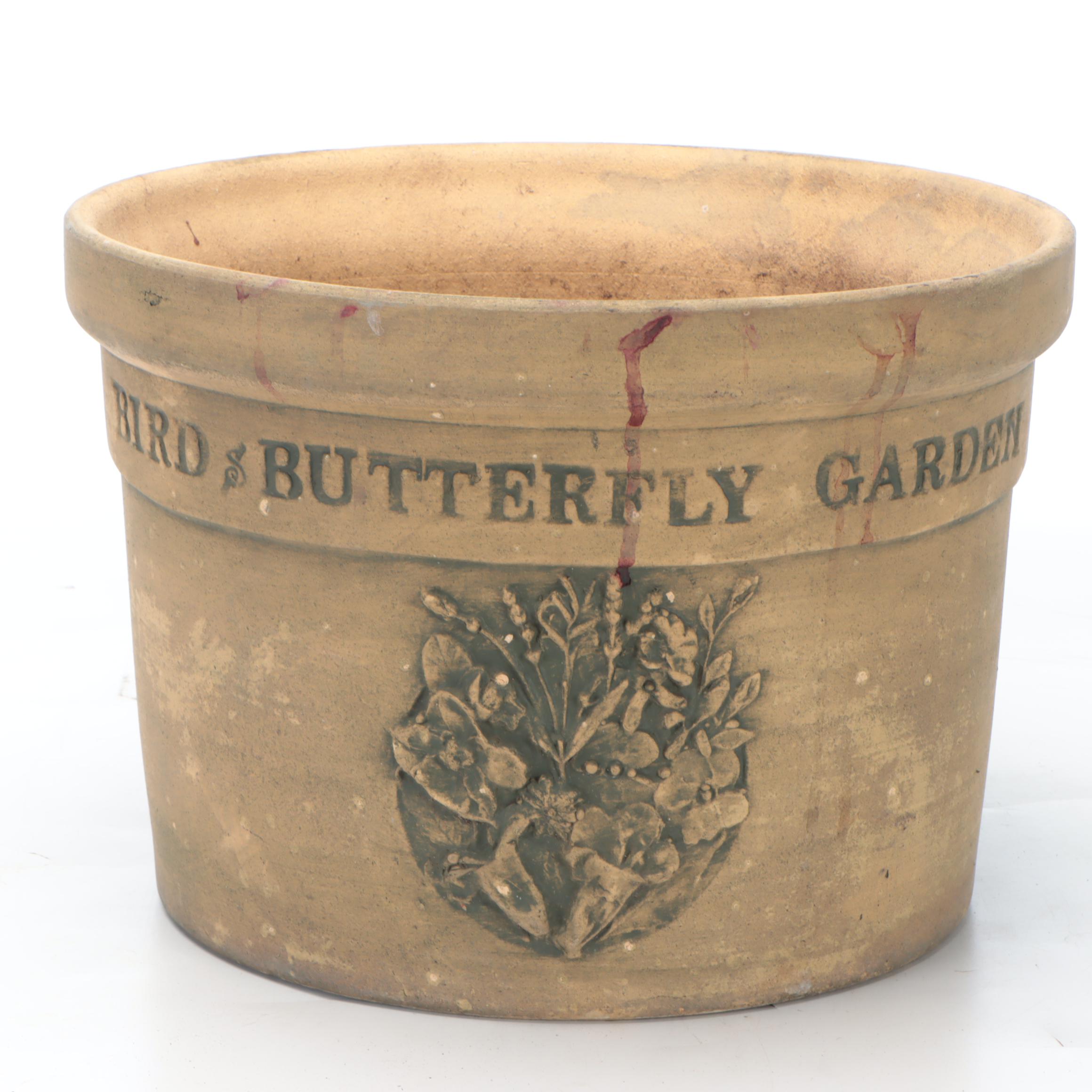 Oversized Metal Wind Chimes with Ceramic Planter, Late 20th/Early 21st C.