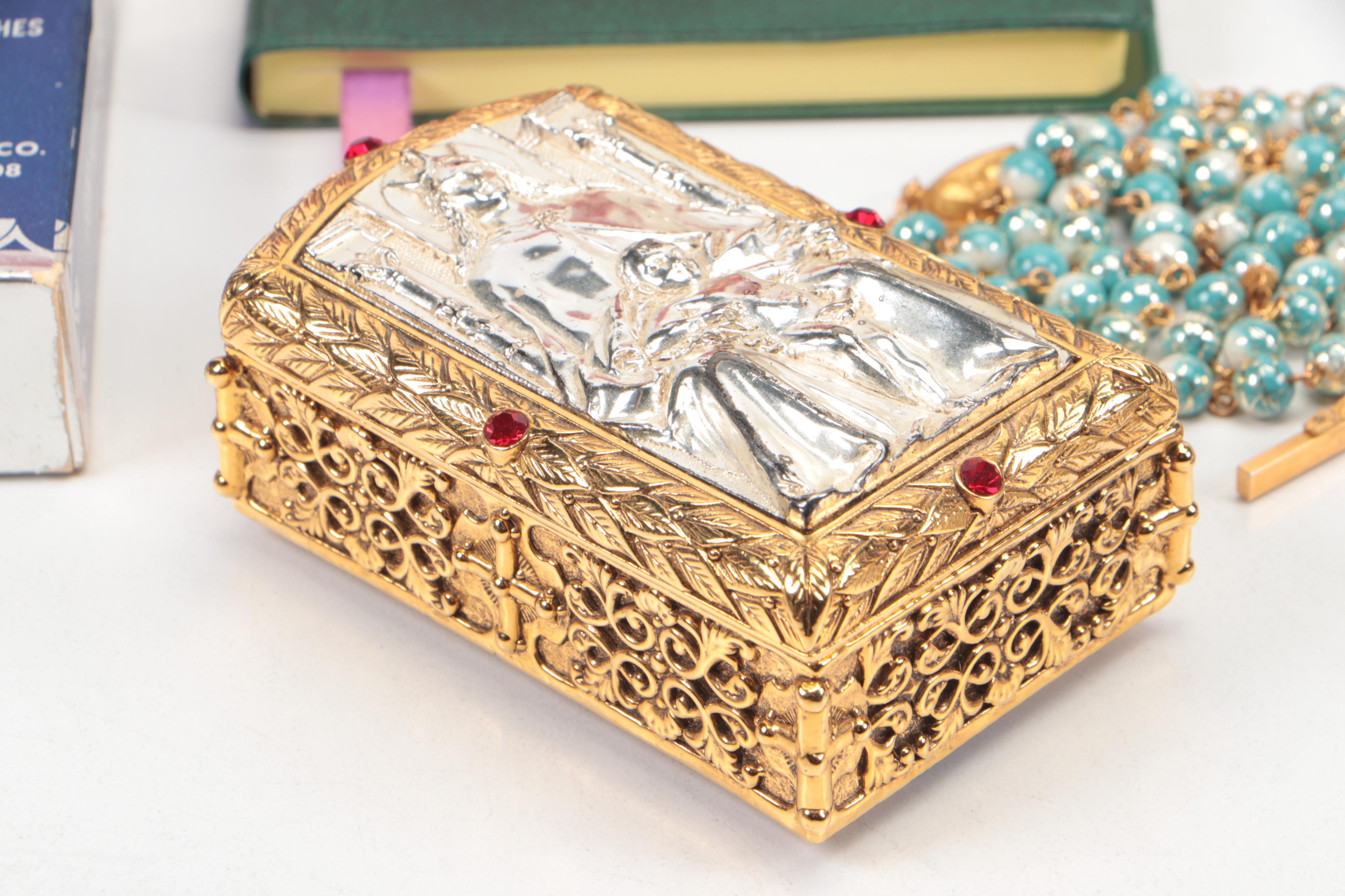 Vatican Library Collection Limited Edition Metal Virgin Mary Box with More