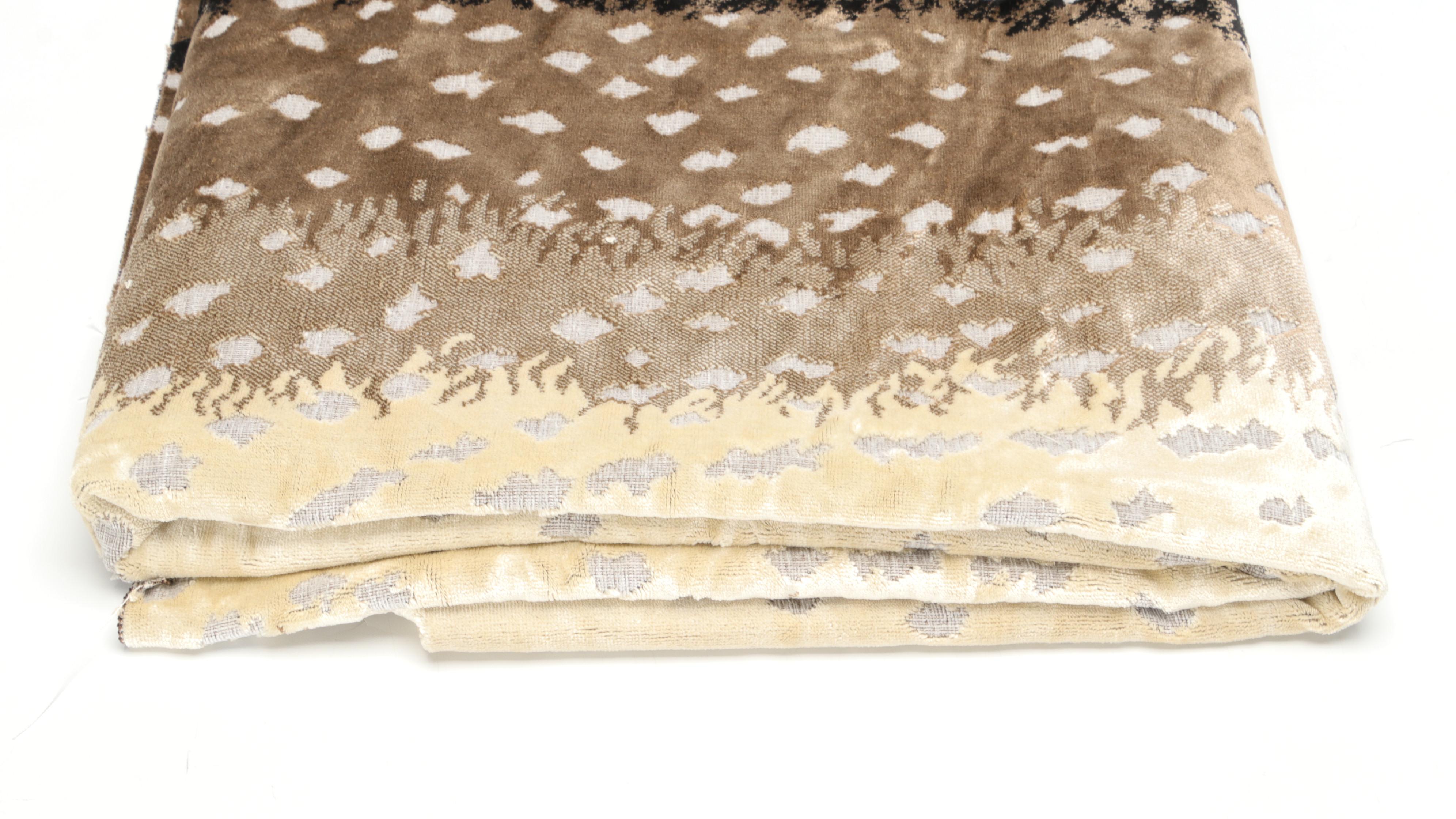 Partial Bolt of Animal Print Chenille Upholstery Fabric