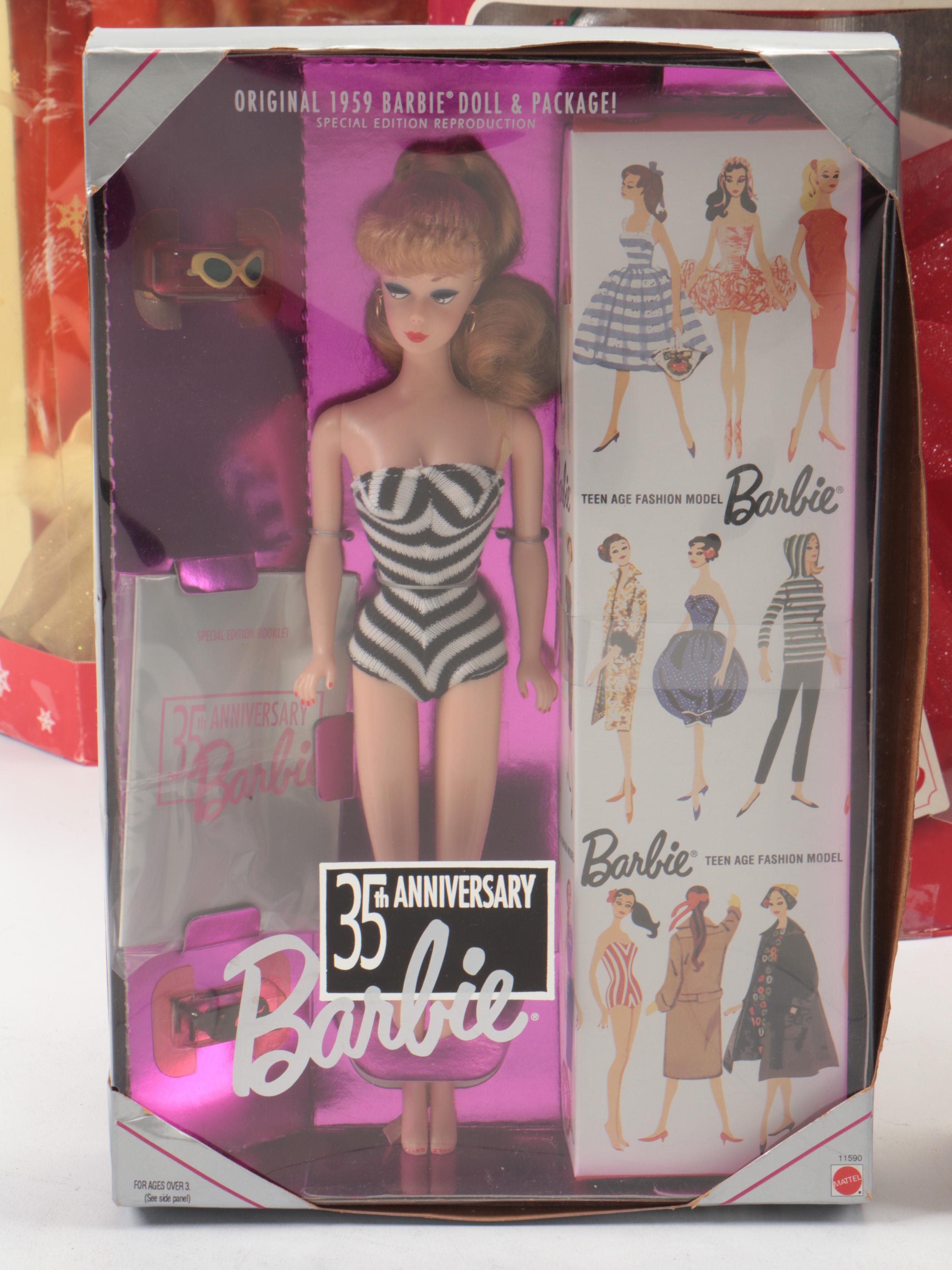 Mattel Special Edition "Happy Holidays" Barbie Dolls with More