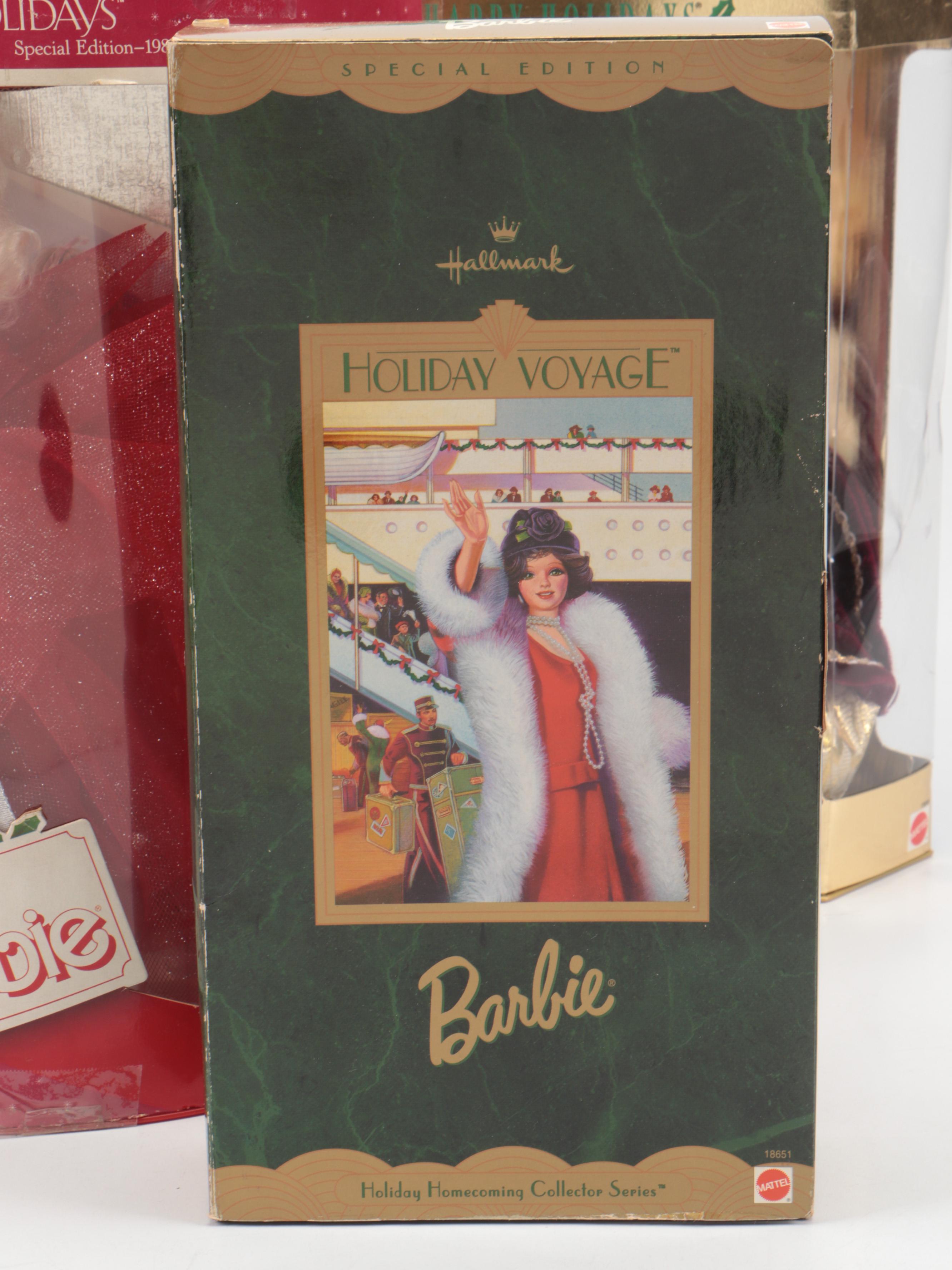 Mattel Special Edition "Happy Holidays" Barbie Dolls with More