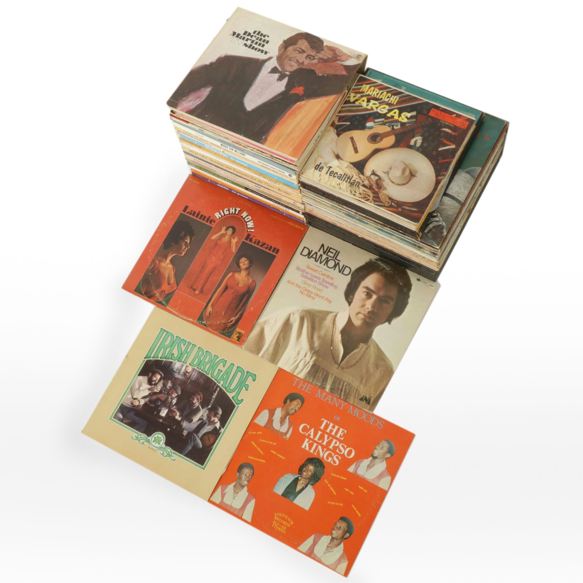 Classical Piano Sheet Music Books with LP Record Mix Including Latin, Musicals