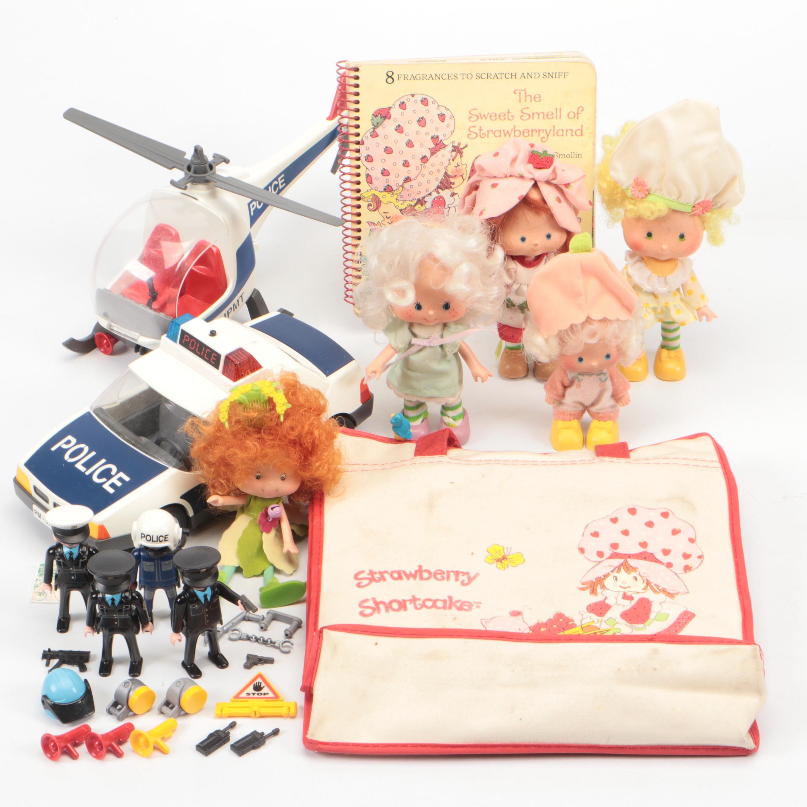 Playmobil Plastic Police Car with Strawberry Shortcake Toys and More