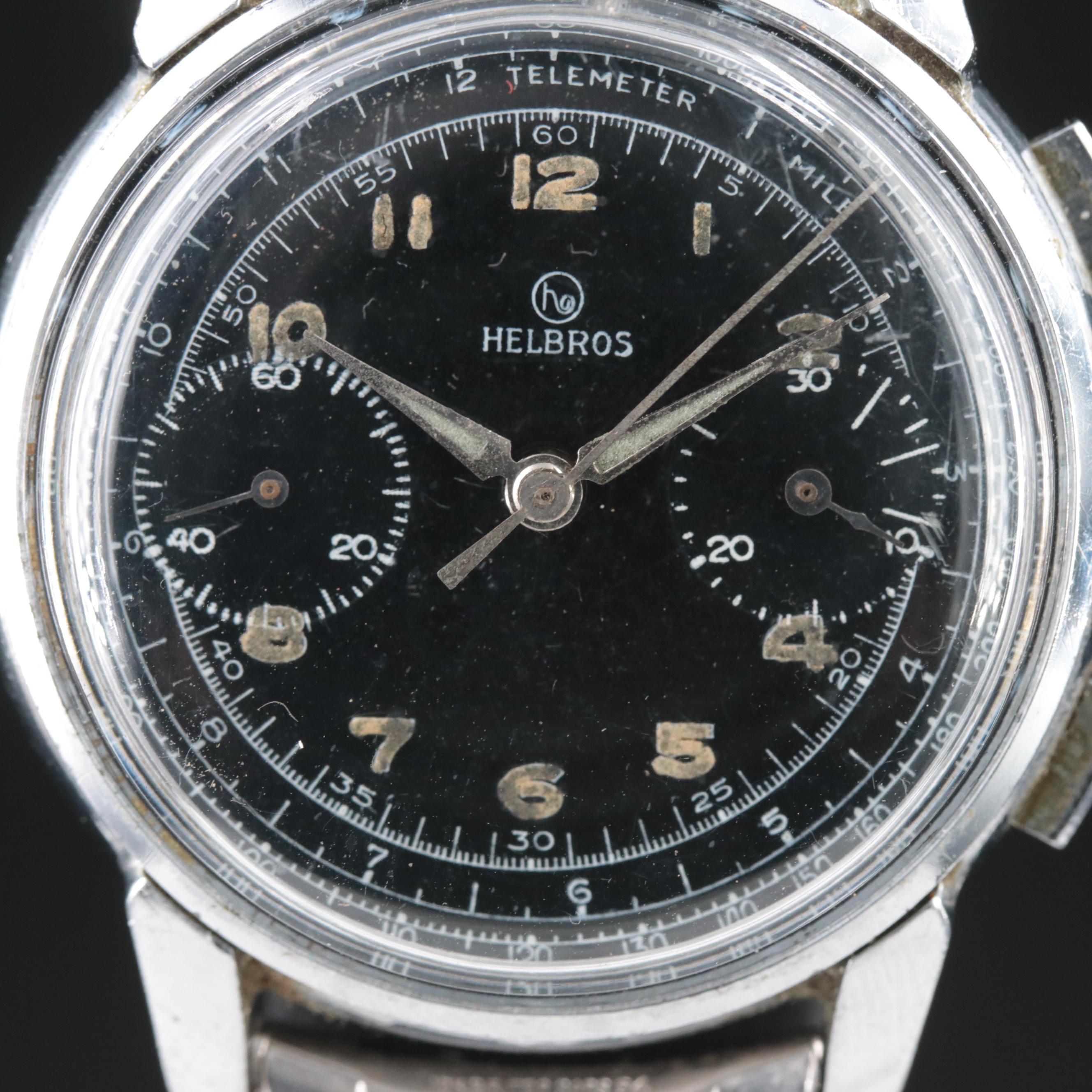 Vintage Helbros Chronograph Manual Wind Watch