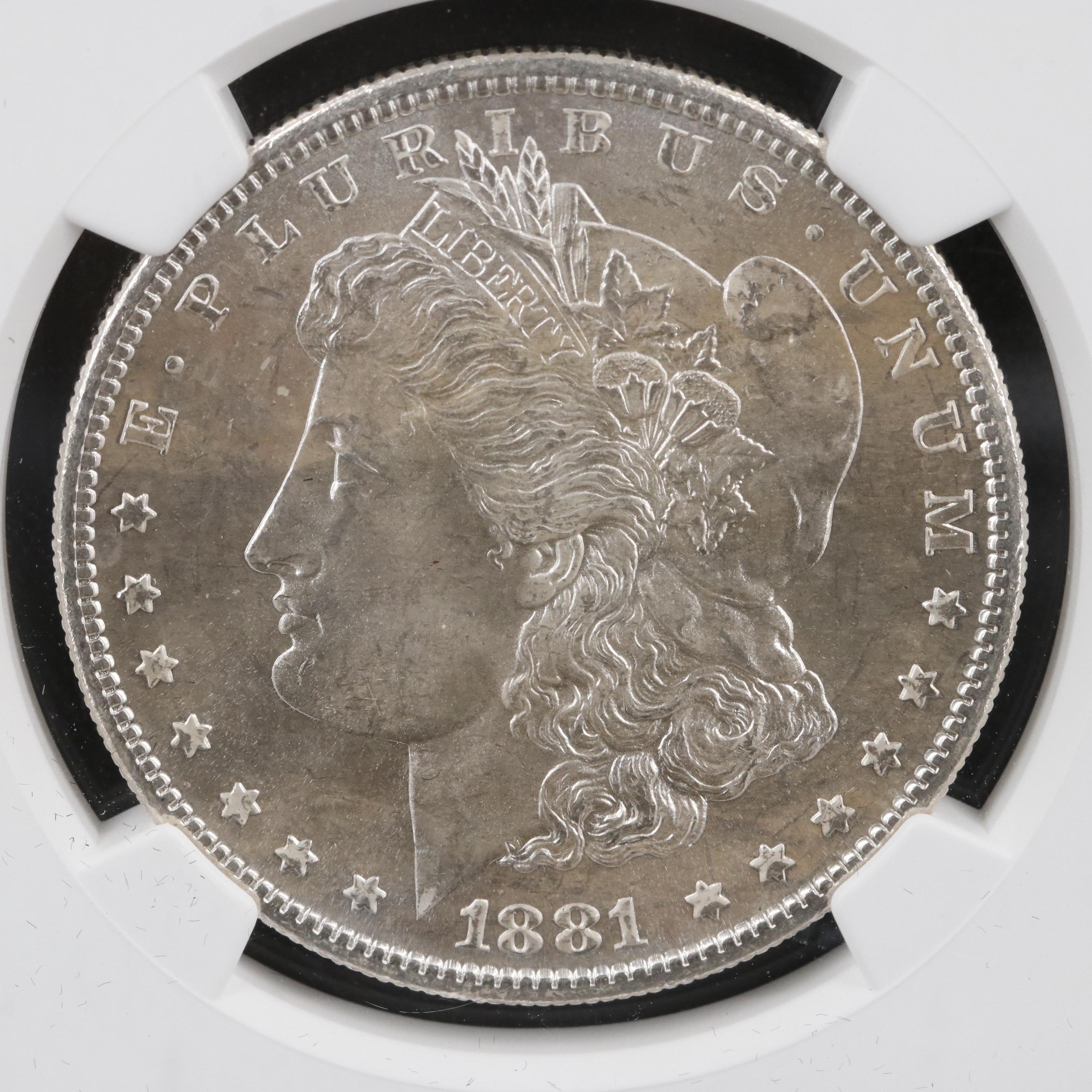 Two NGC Graded Uncirculated Morgan Silver Dollars