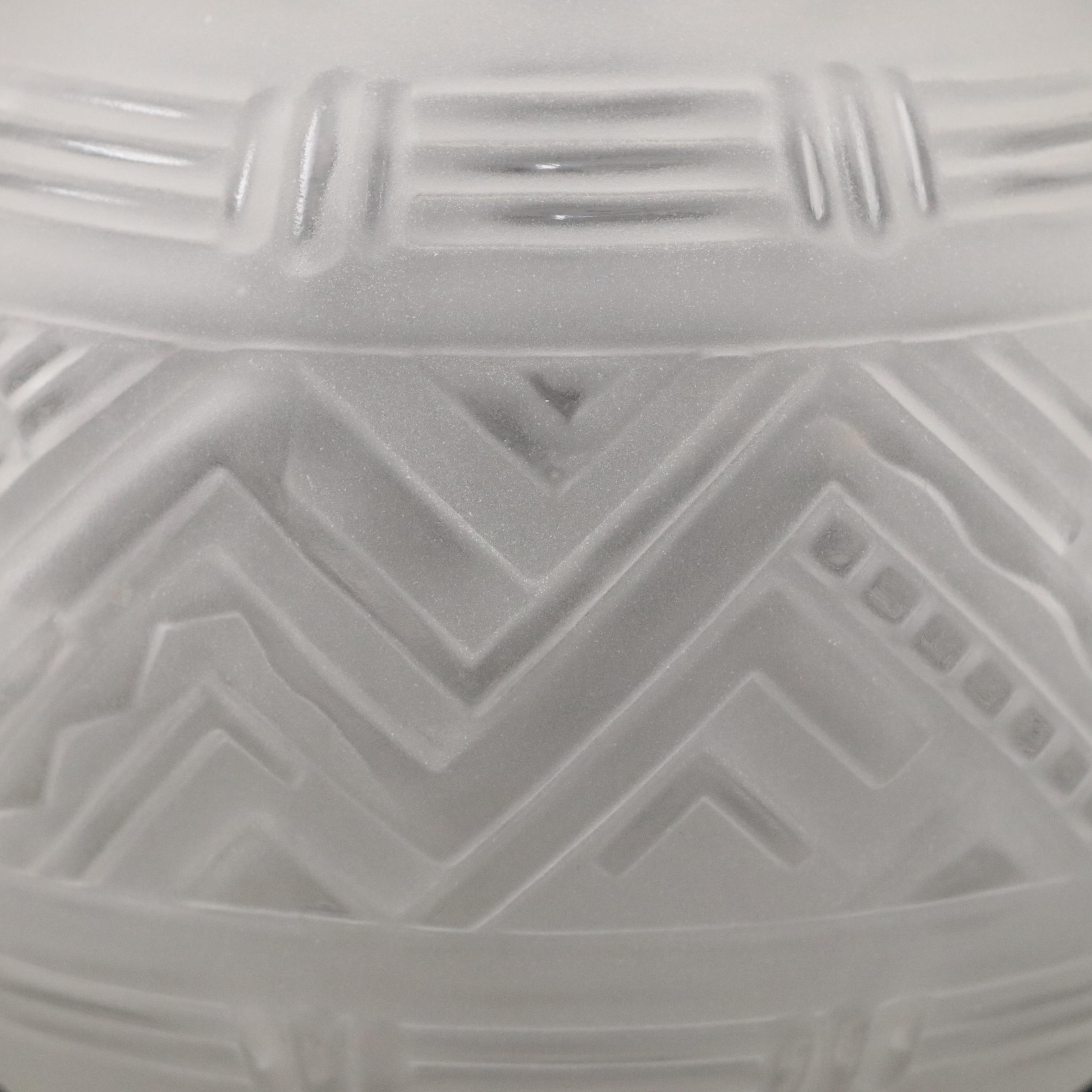 Sabino Art Deco Frosted Crystal Rose Bowl Vase