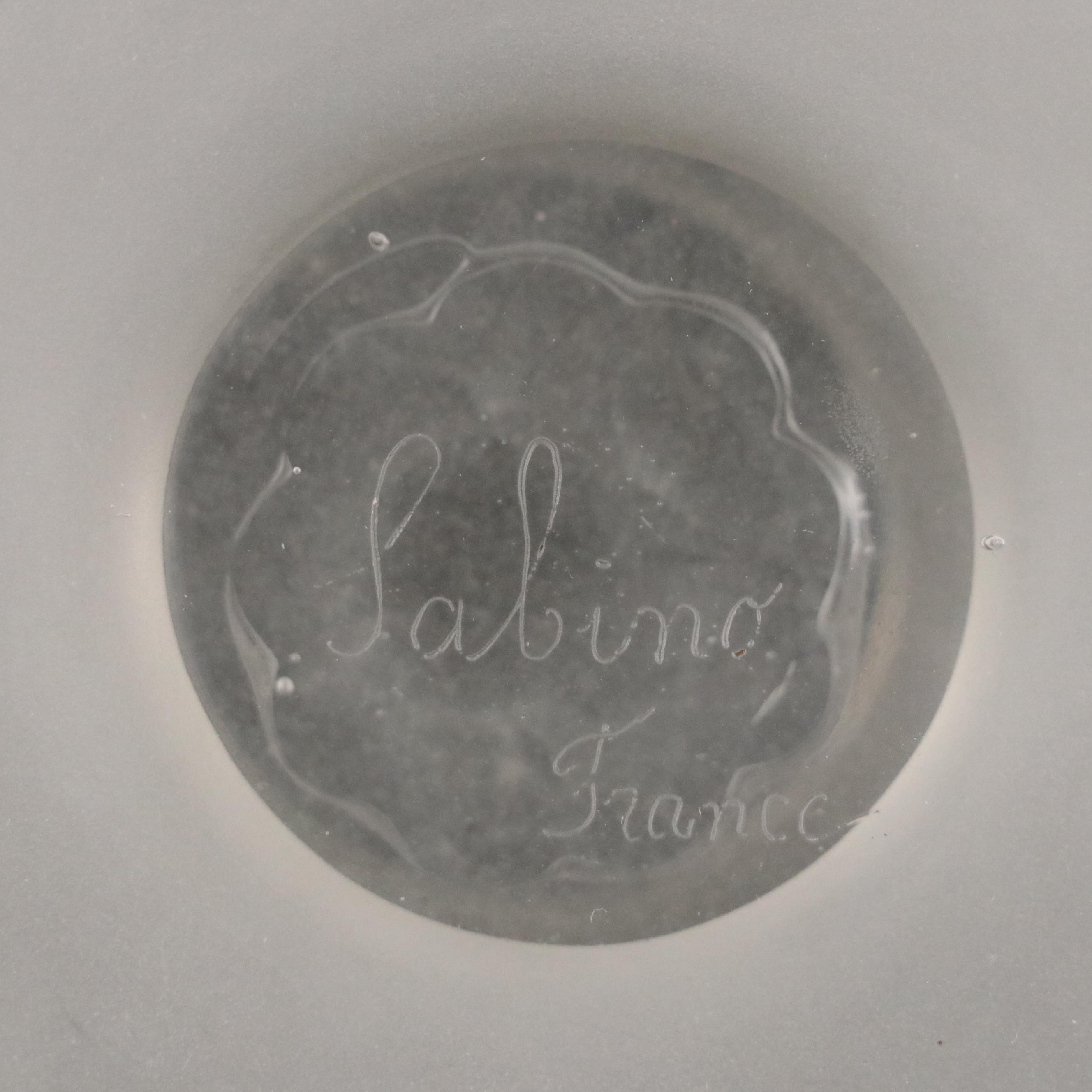 Sabino Art Deco Frosted Crystal Rose Bowl Vase