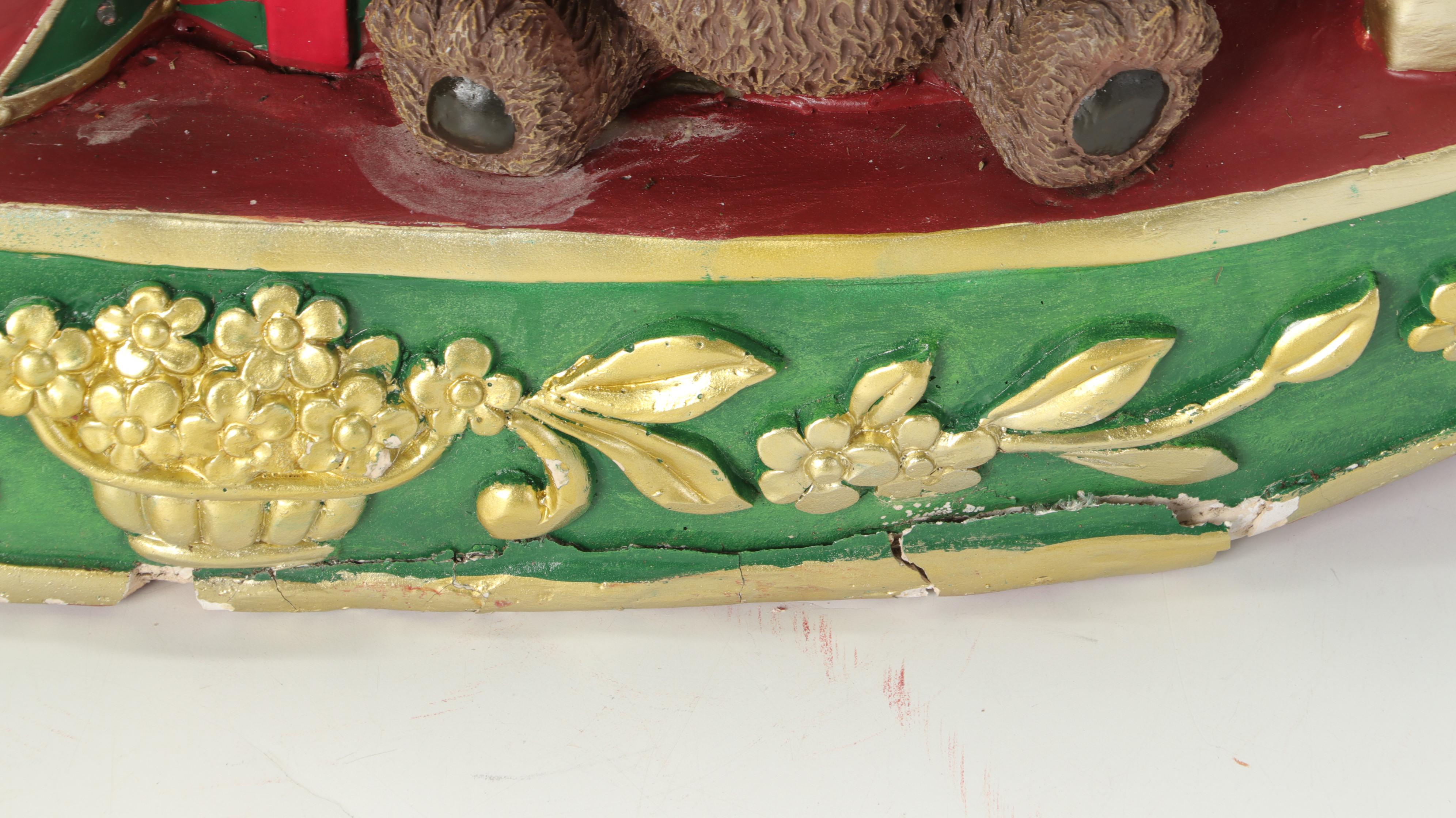 Cast Resin Christmas Carousel Horse Illuminating Outdoor Figurine