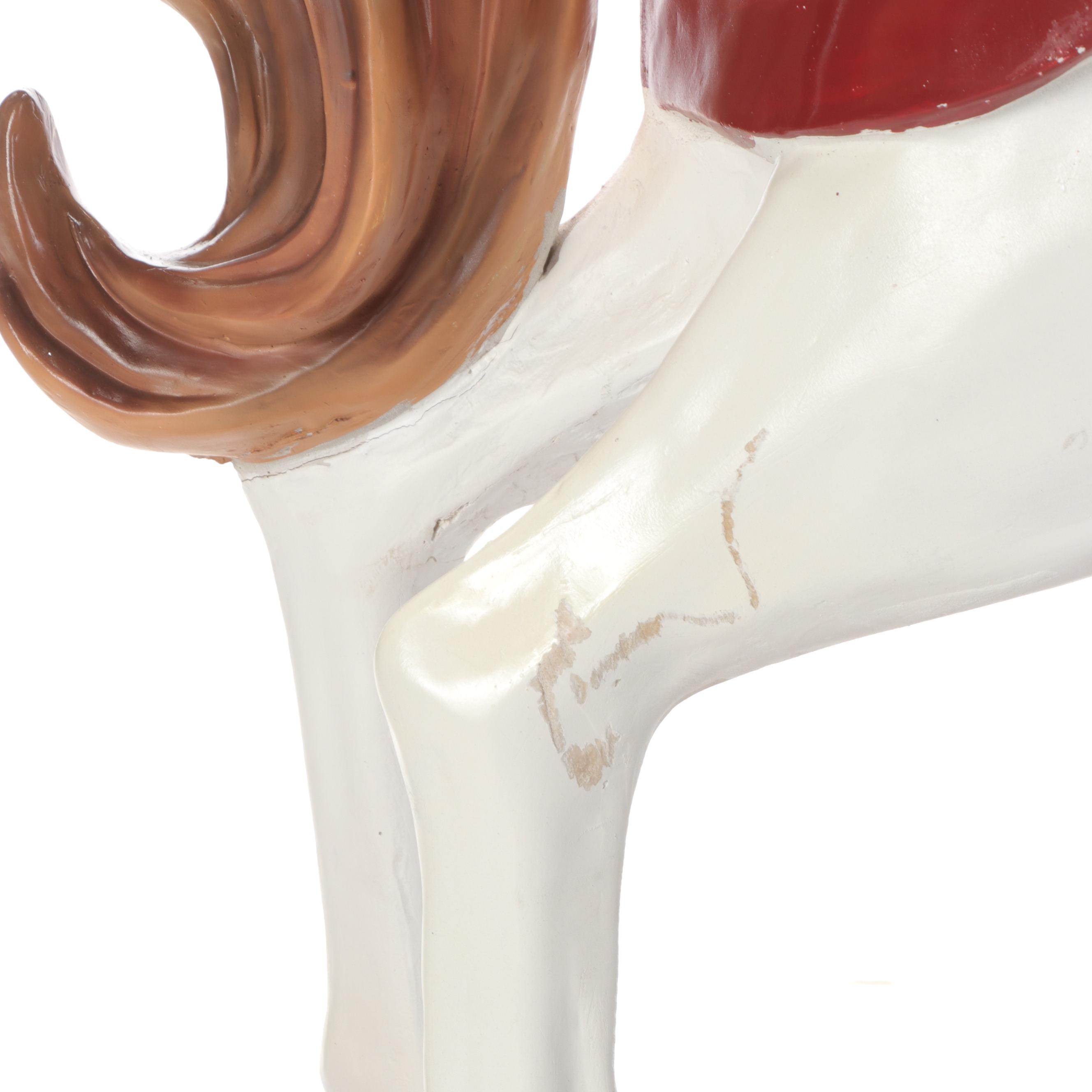 Cast Resin Christmas Carousel Horse Illuminating Outdoor Figurine