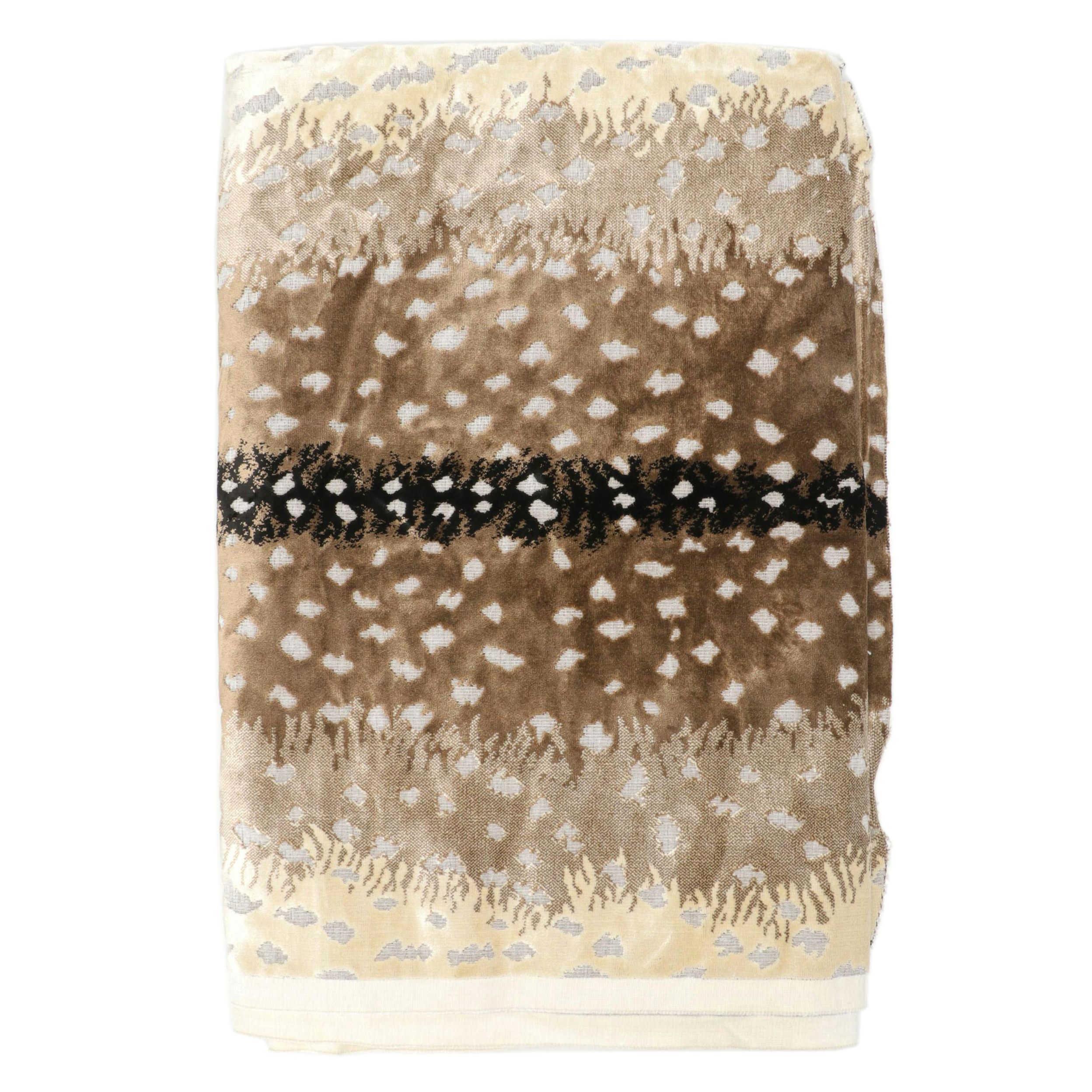 Partial Bolt of Animal Print Chenille Upholstery Fabric