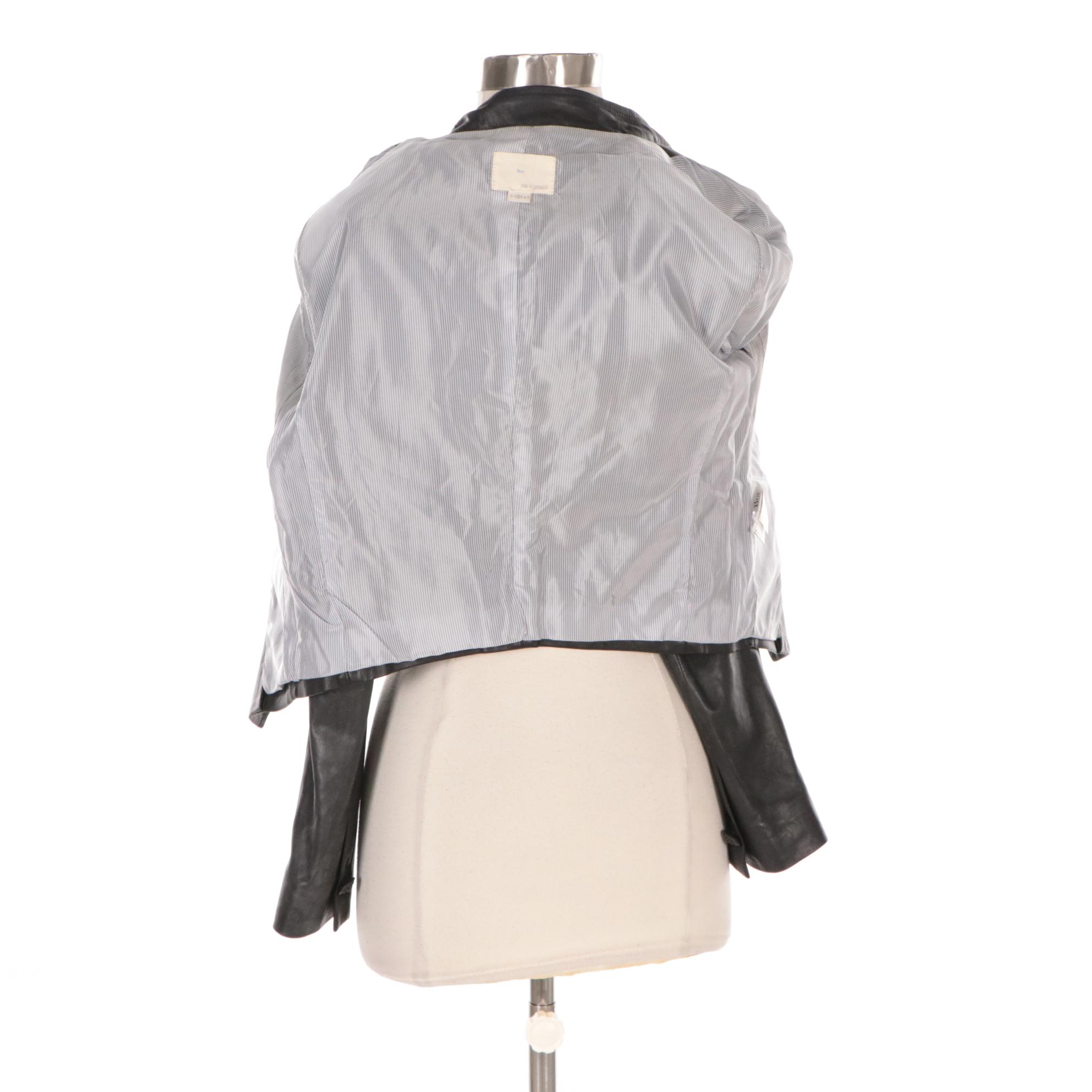 Boy. Band of Outsiders Military Style Cropped Leather Jacket