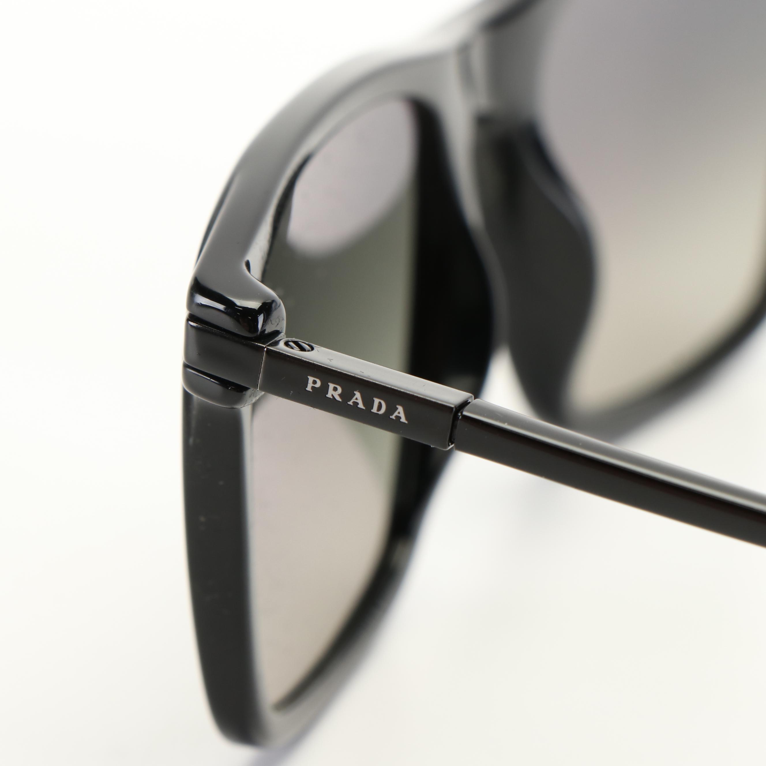 Prada SPR 19X Grey Gradient Sunglasses with Case