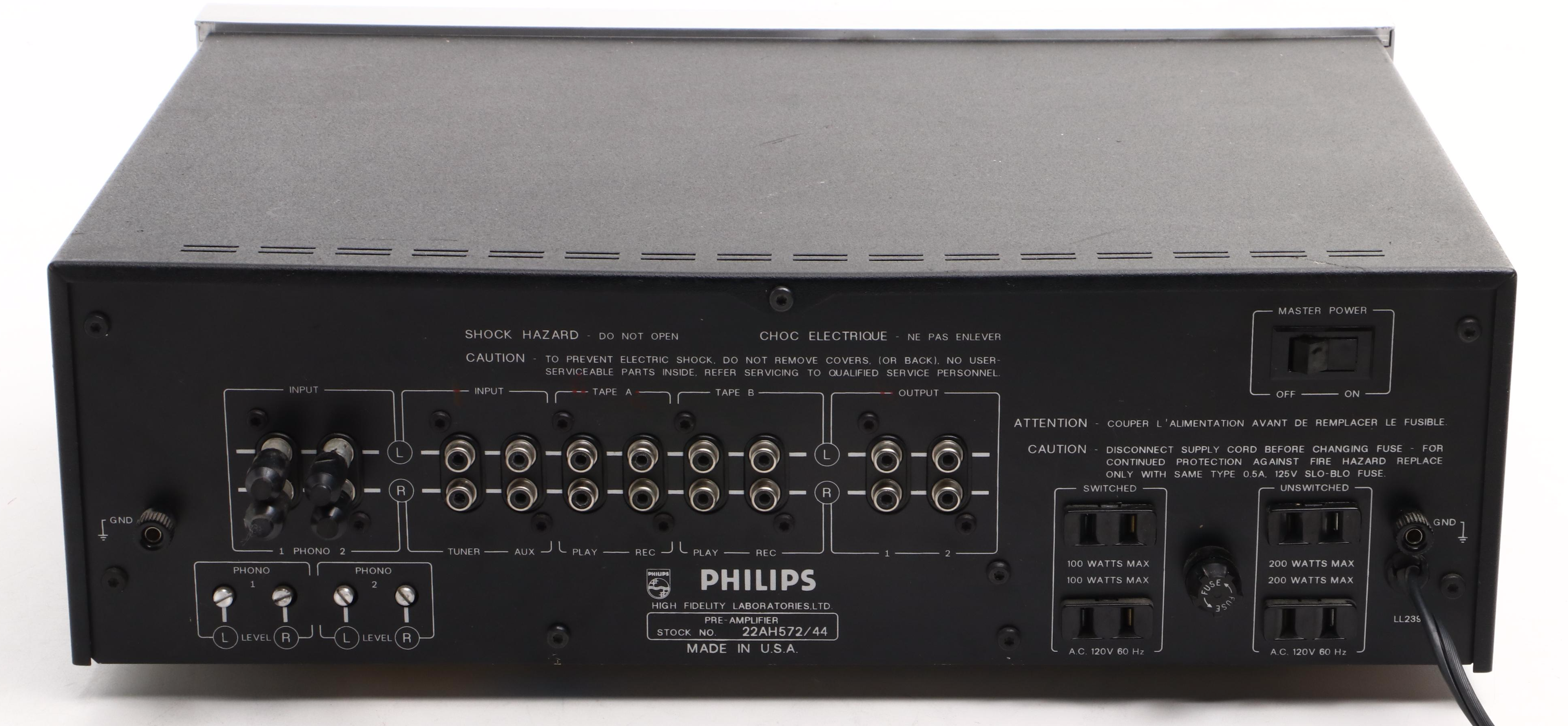 Philips High Fidelity Laboratories Model 572 Pre-Amplifier, 1978