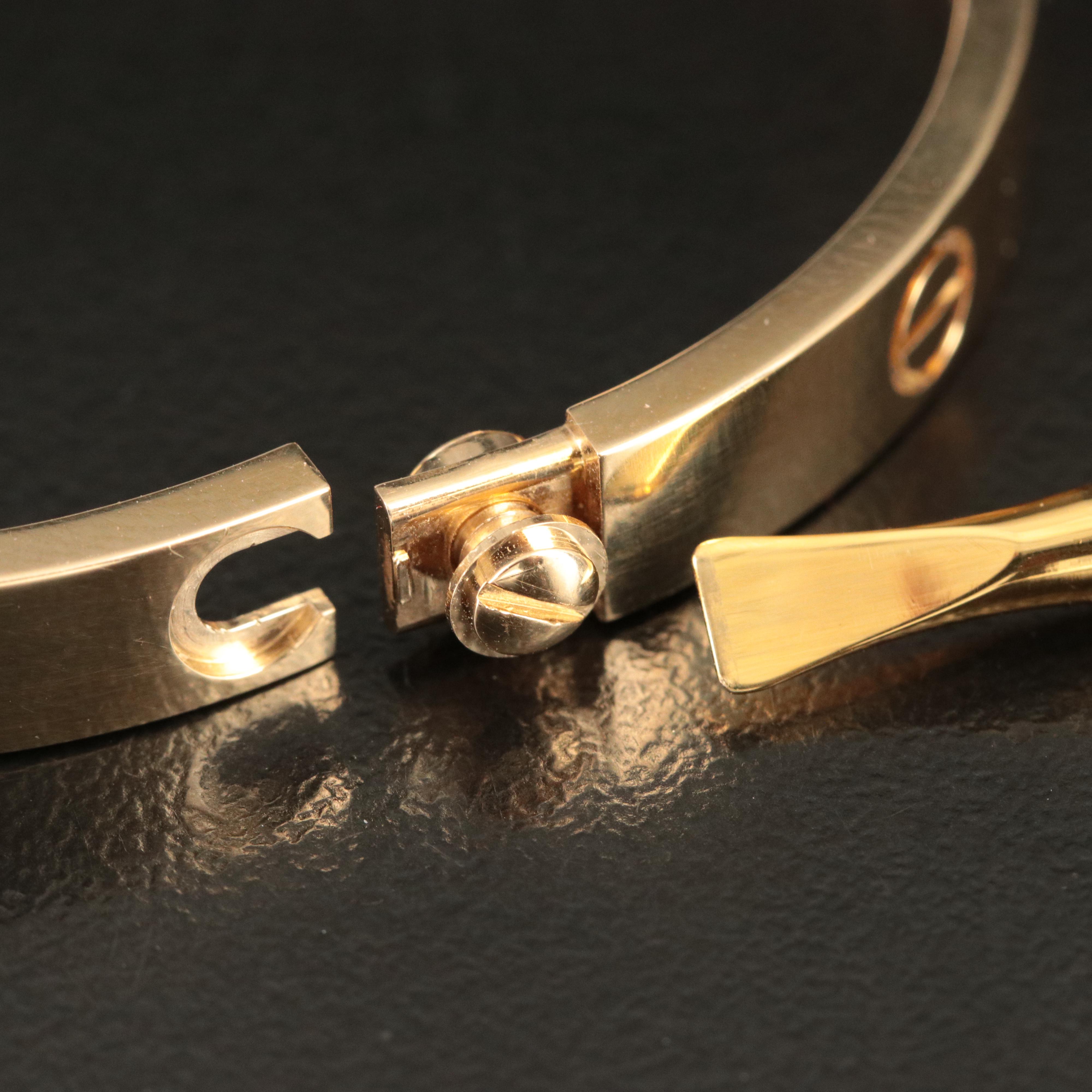 Cartier 18K LOVE Bracelet 4 Diamonds, 0.42 CTW