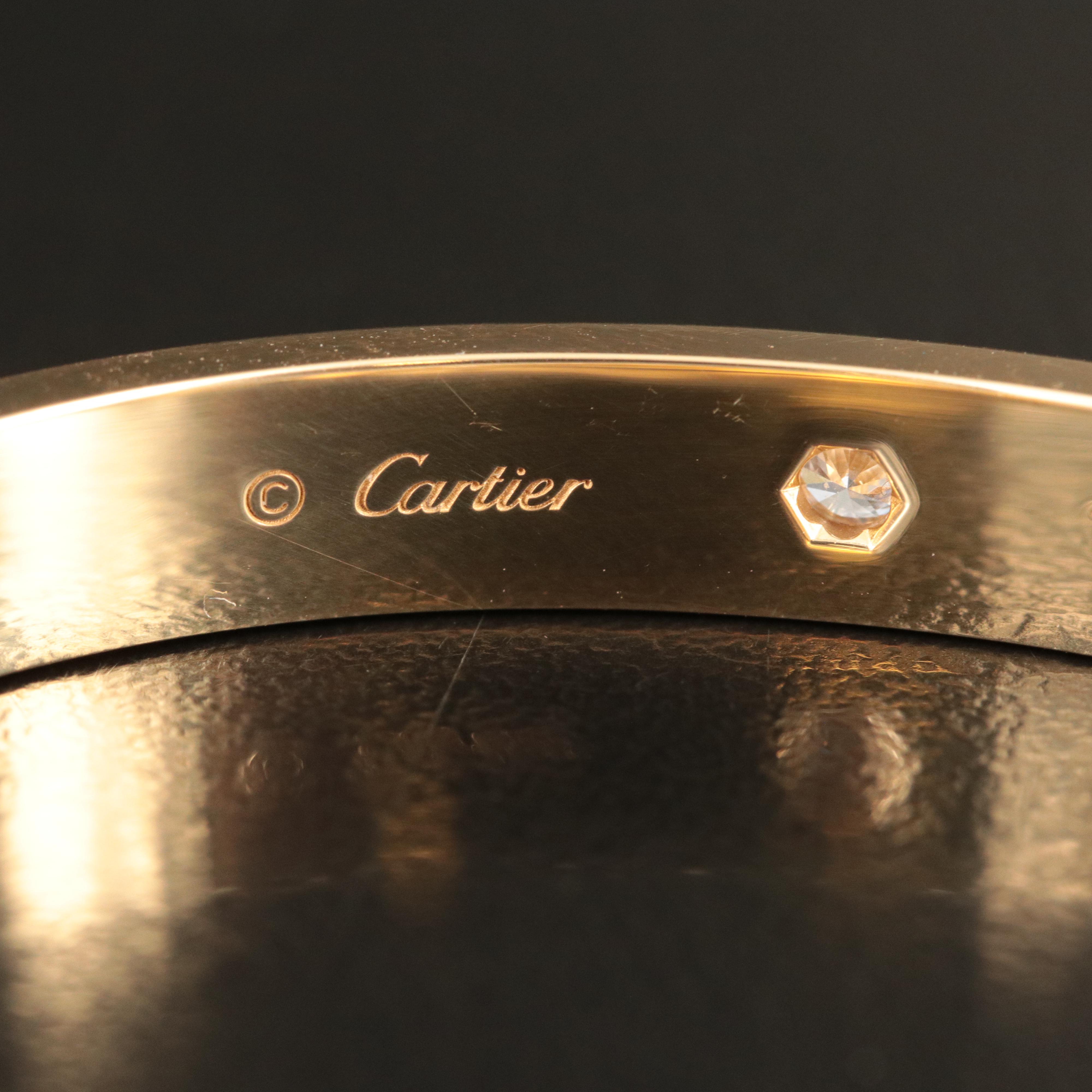 Cartier 18K LOVE Bracelet 4 Diamonds, 0.42 CTW
