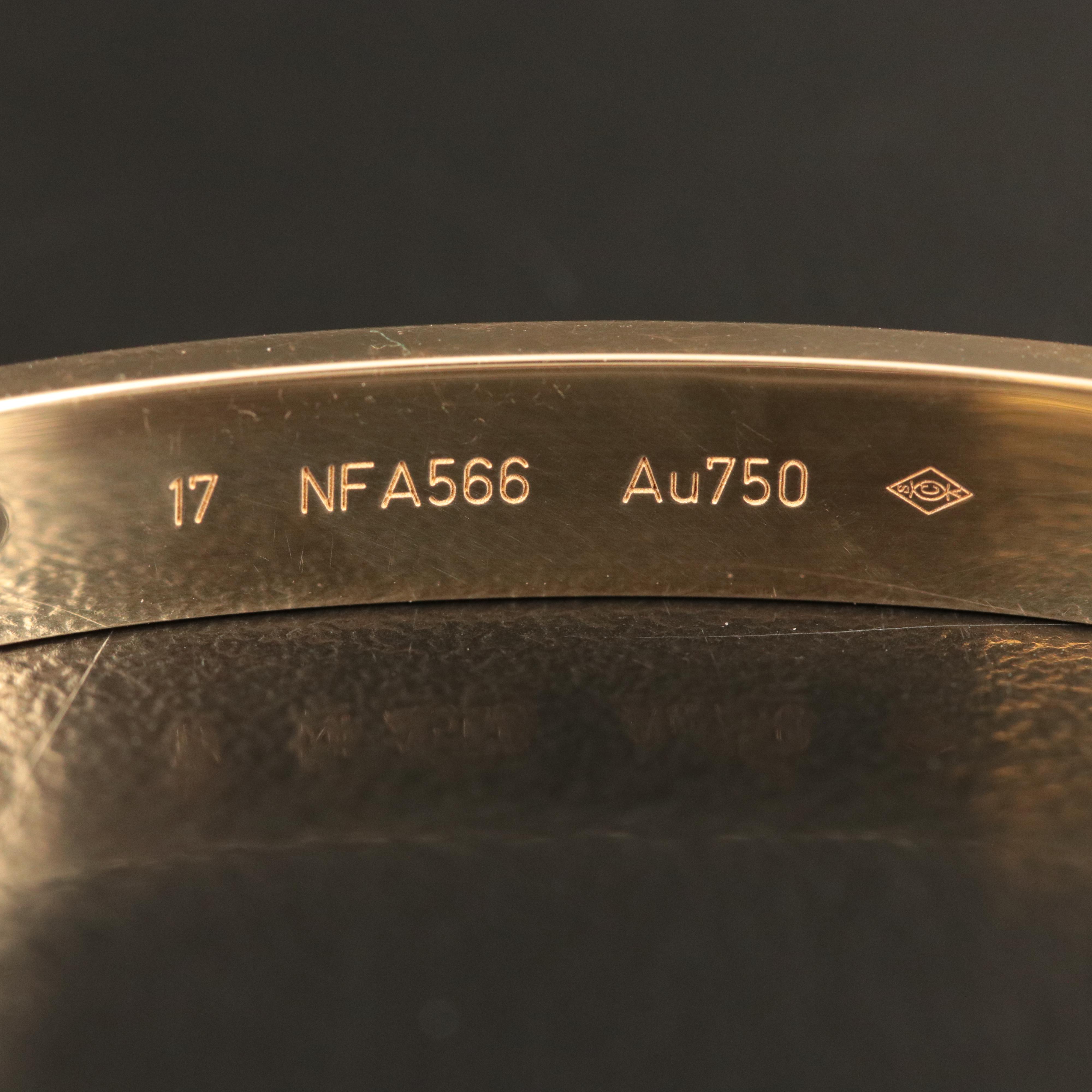 Cartier 18K LOVE Bracelet 4 Diamonds, 0.42 CTW