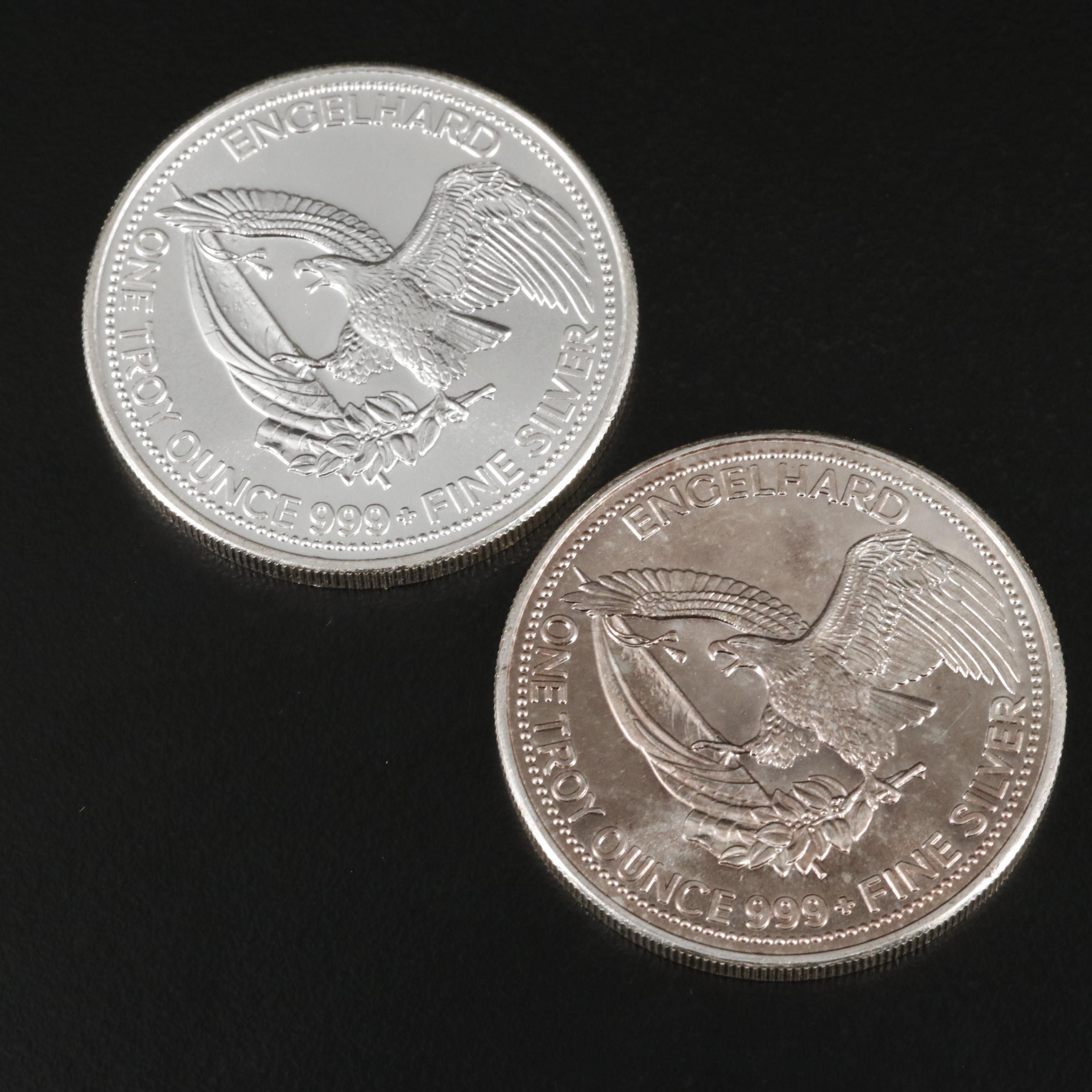 Four 1984 American Prospector One Ounce .999 Silver Rounds