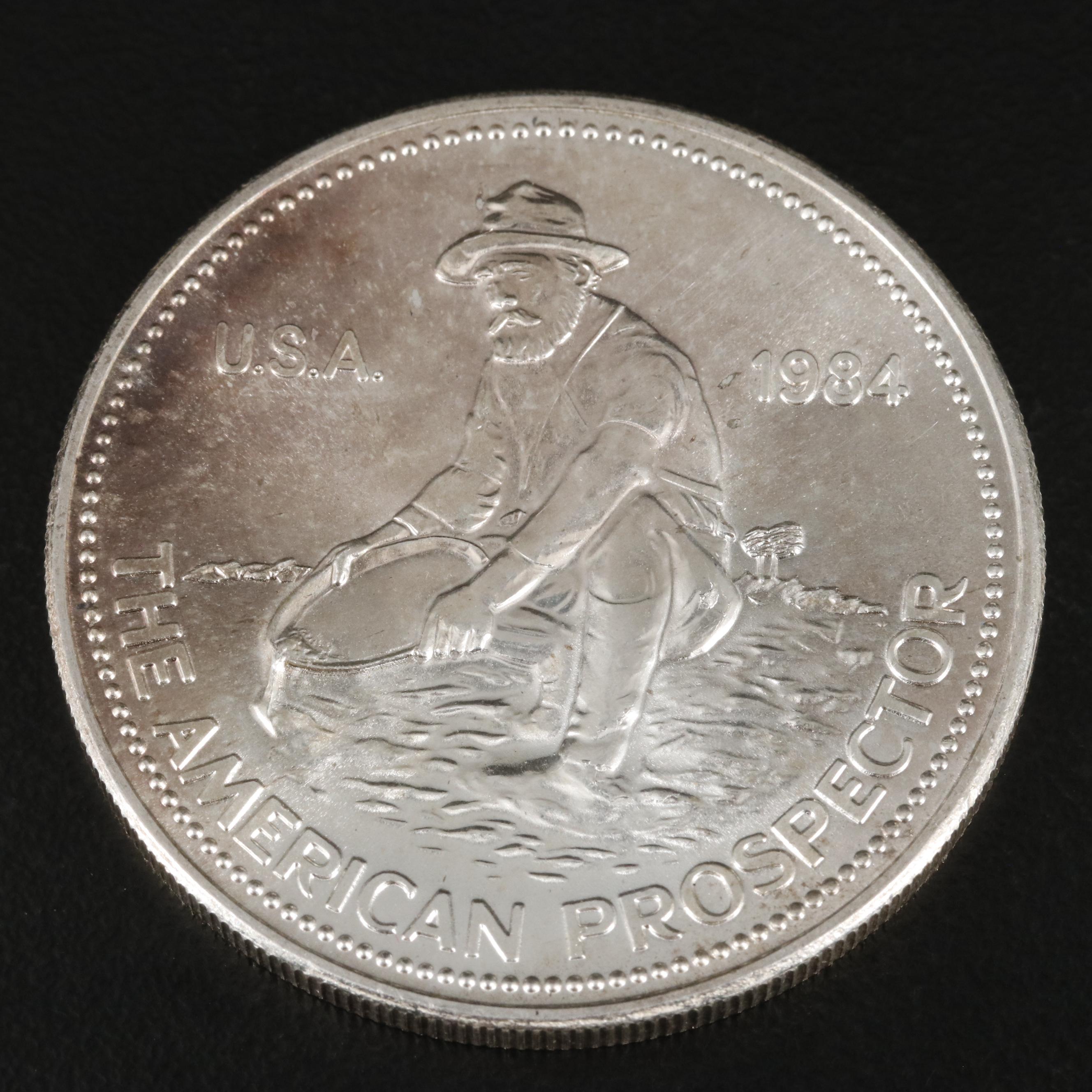 Four 1984 American Prospector One Ounce .999 Silver Rounds