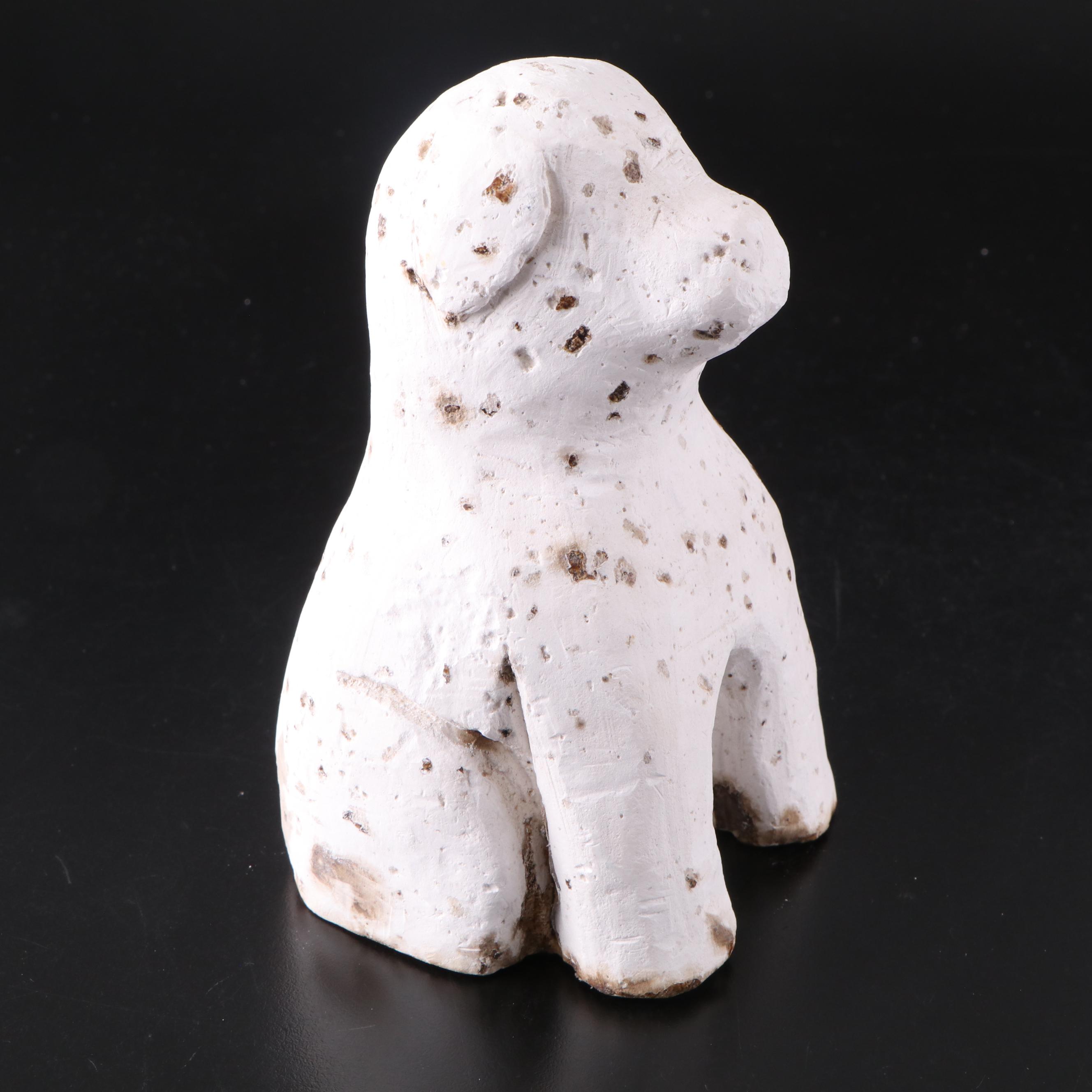Porcelain Poodle Figurines with Ceramic Sitting Dog Figurine