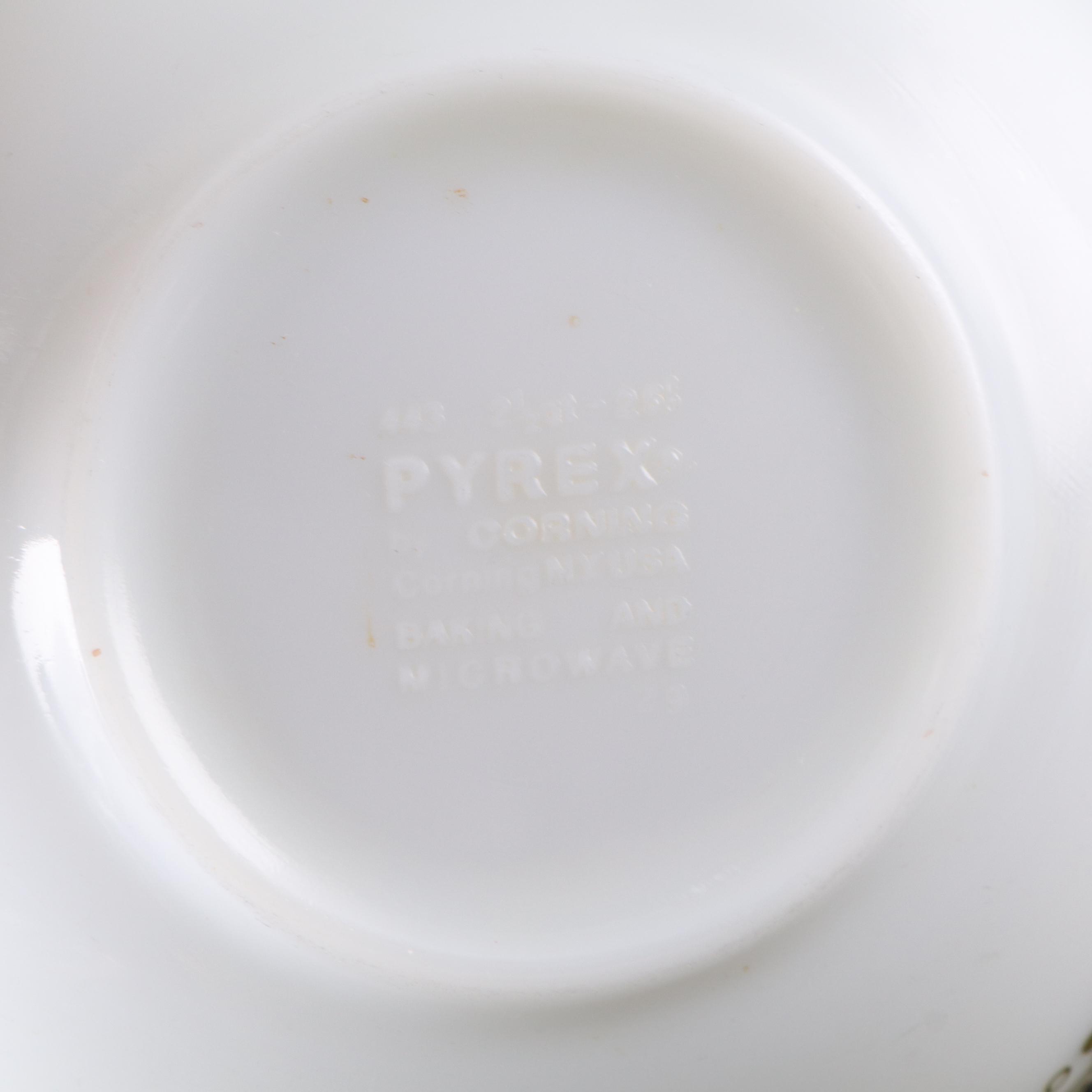 Pyrex "Spring Blossom" Milk Glass Cinderella Mixing Bowls, Mid to Late 20th C.