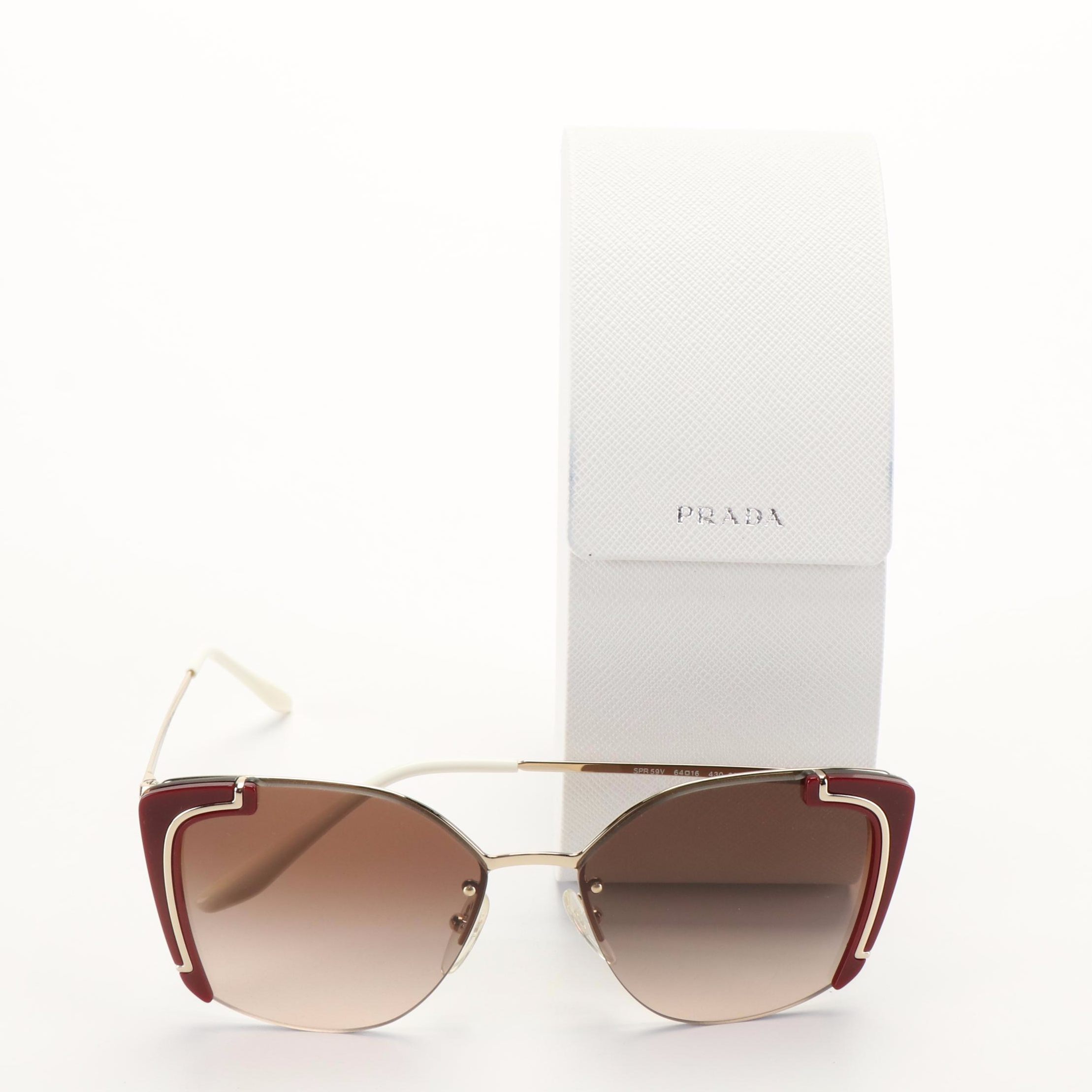 Prada Absolute PR59VS  Pale Gold and Bordeaux Sunglasses with Gradient