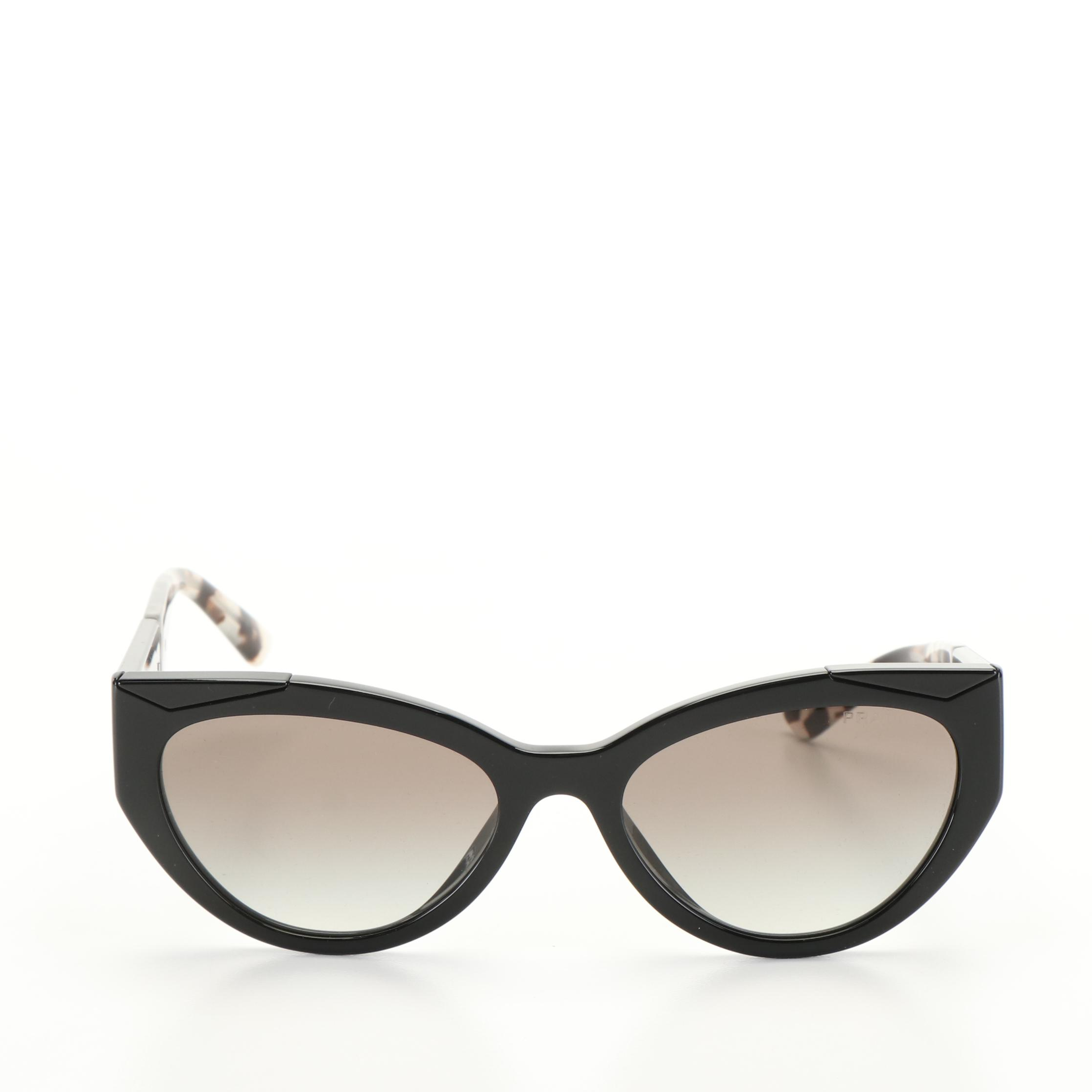 Prada SPR 03WS Black Sunglasses with Grey Gradient