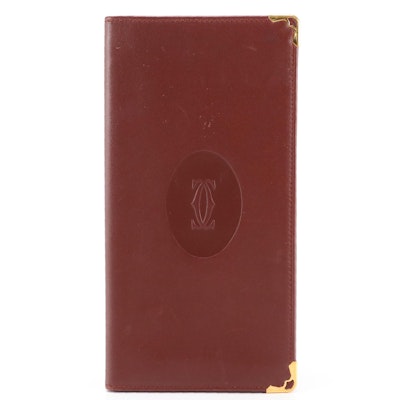 Cartier Bifold Wallet in Burgundy Leather