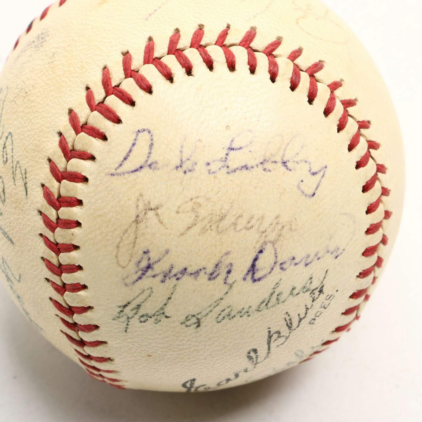1949 Columbia Reds Team-Signed Baseball Featuring Roy McMillan with ...