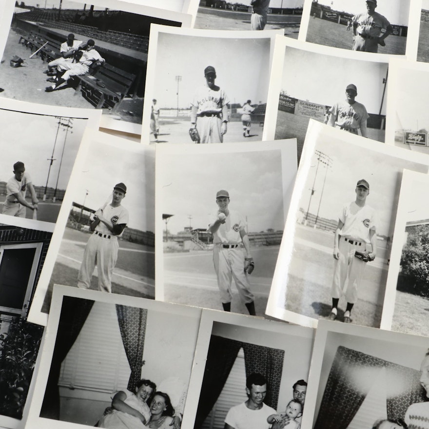 1949 Columbia Reds Team-Signed Baseball Featuring Roy McMillan with ...