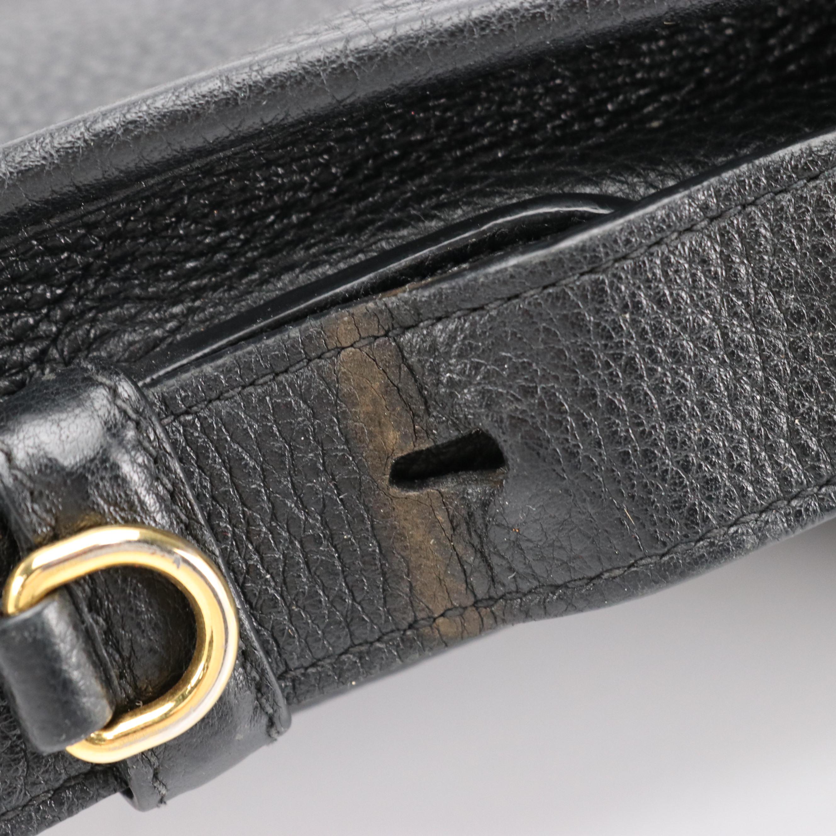 Prada Striped Strap Hobo Shoulder Bag in Black Vitello Daino Leather