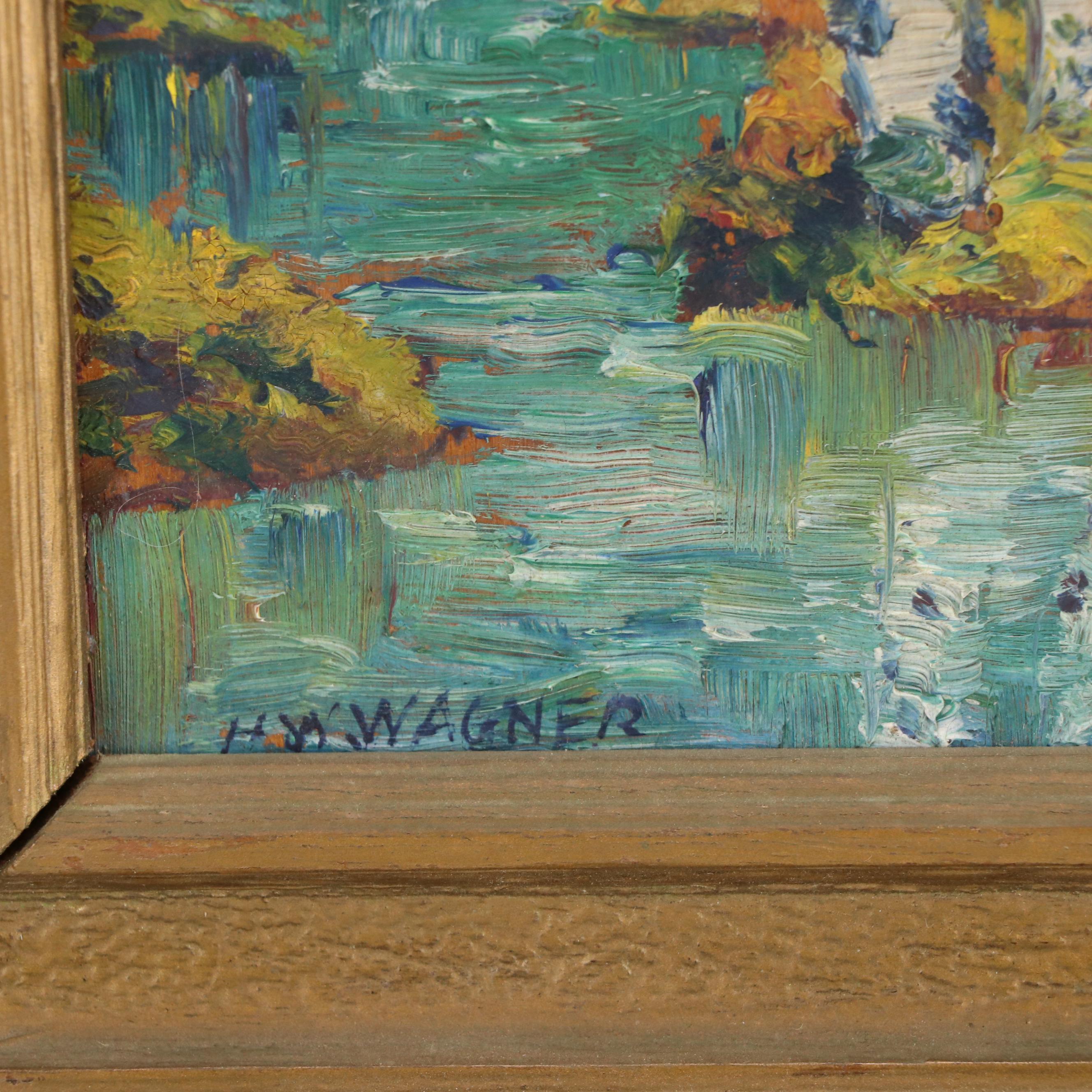 Herbert William Wagner Oil Painting of Birch Forest Landscape