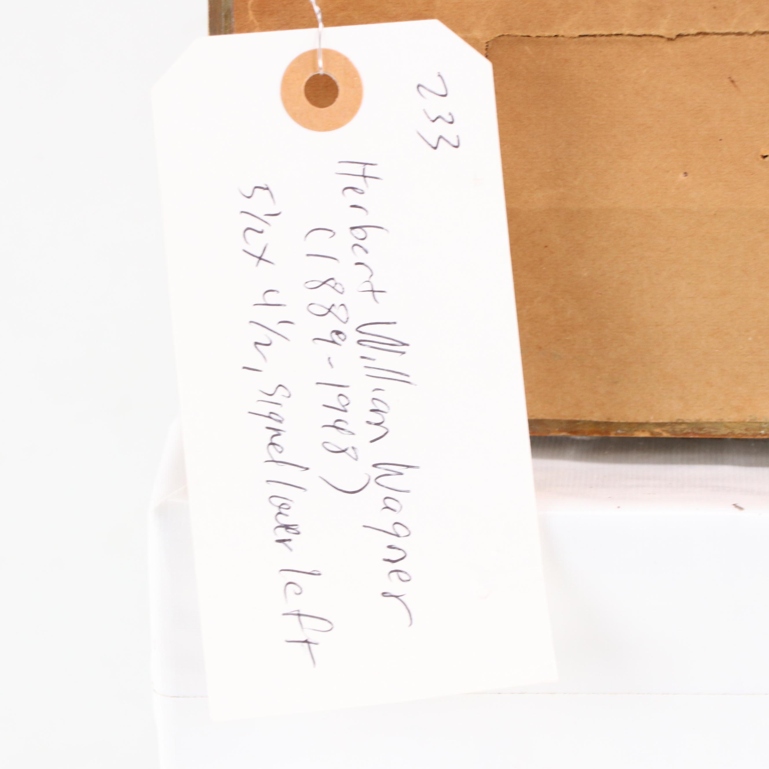 Herbert William Wagner Oil Painting of Birch Forest Landscape