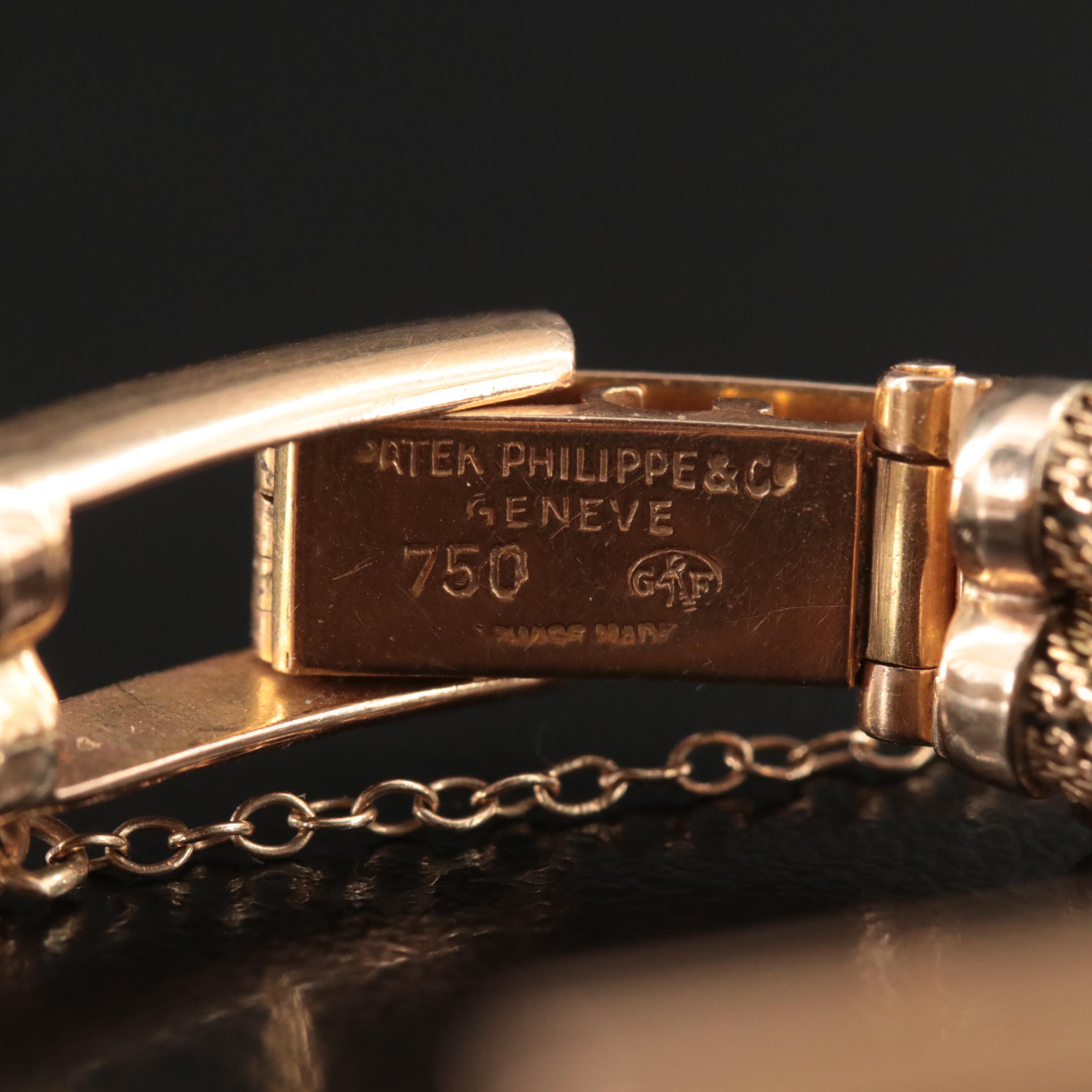 Vintage 18K Patek Philippe Heavy Center Lugs, Double Rope Bracelet Watch