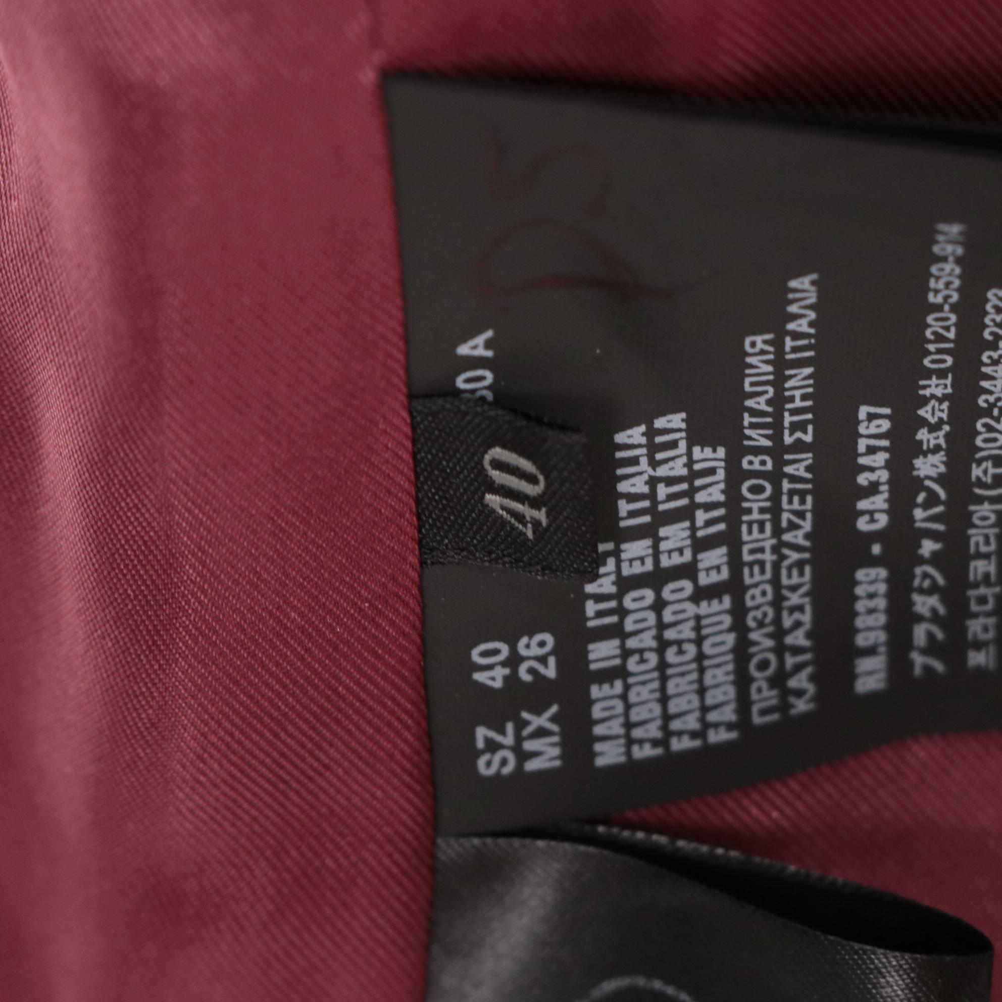 Prada Wool Two-Button Pantsuit with Suede Elbow Patches and Corduroy Trim