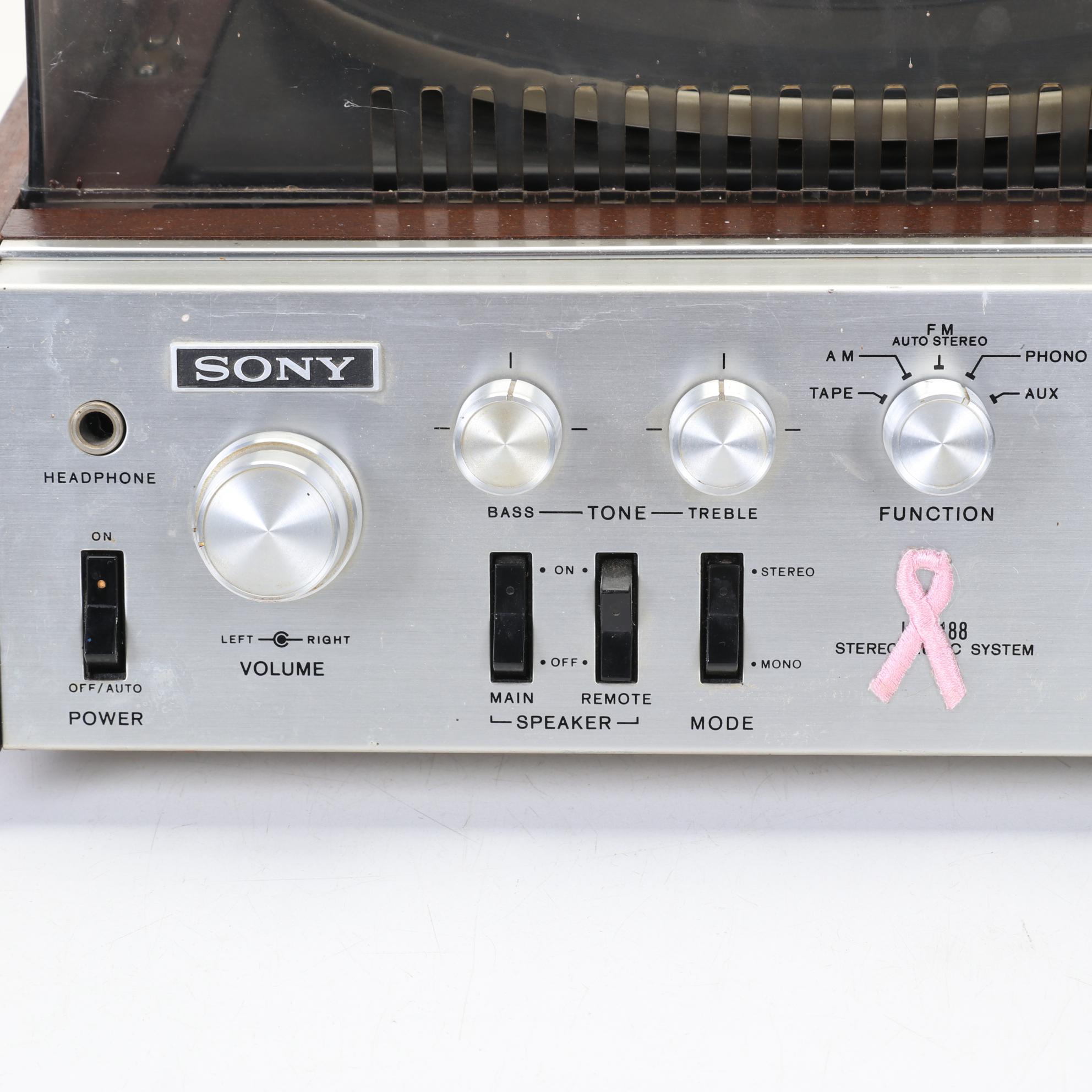 Sony HP-188 Record Player and AM/FM Radio, Late 20th Century