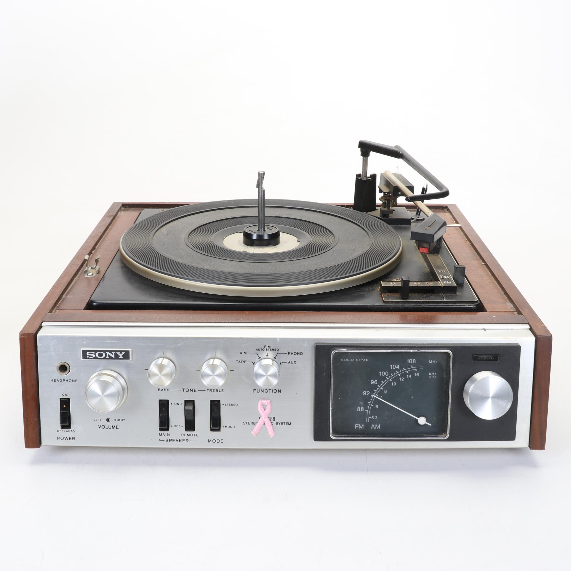 Sony HP-188 Record Player and AM/FM Radio, Late 20th Century