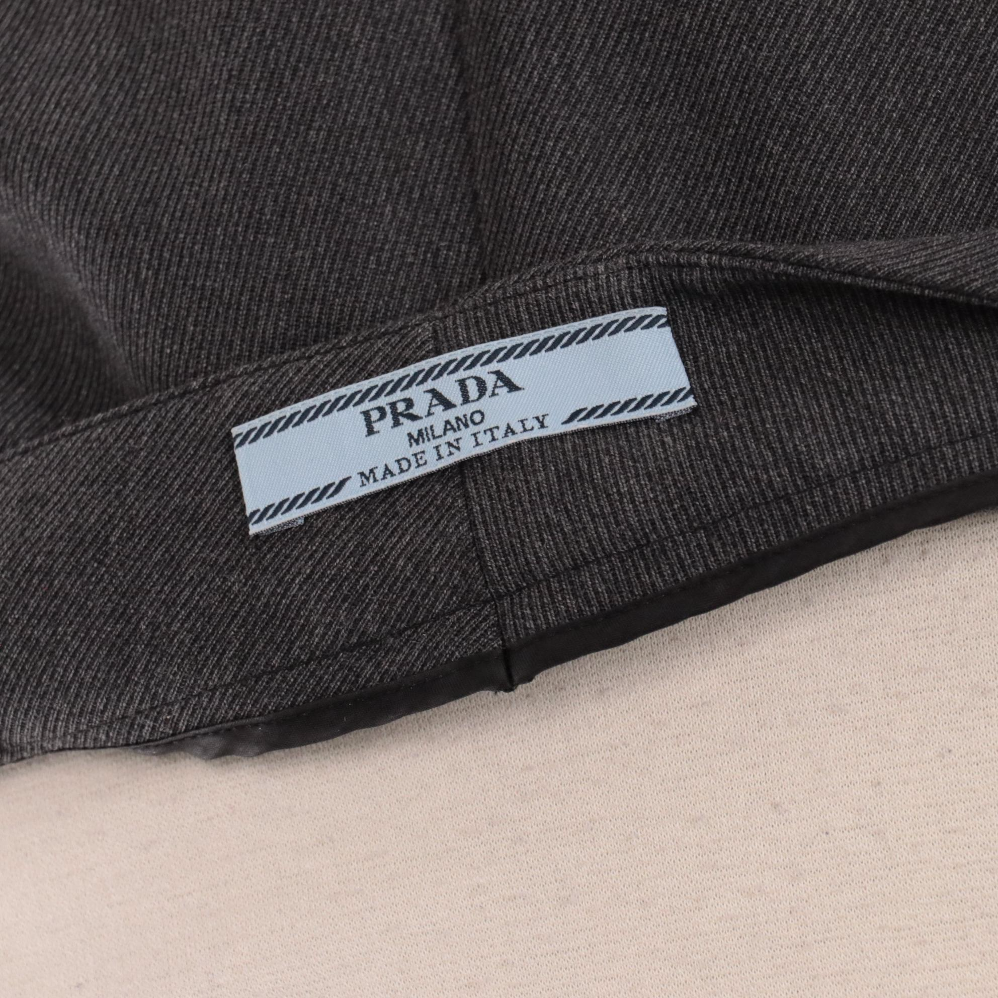 Prada Grey Wool Blend Snap-Front Pantsuit