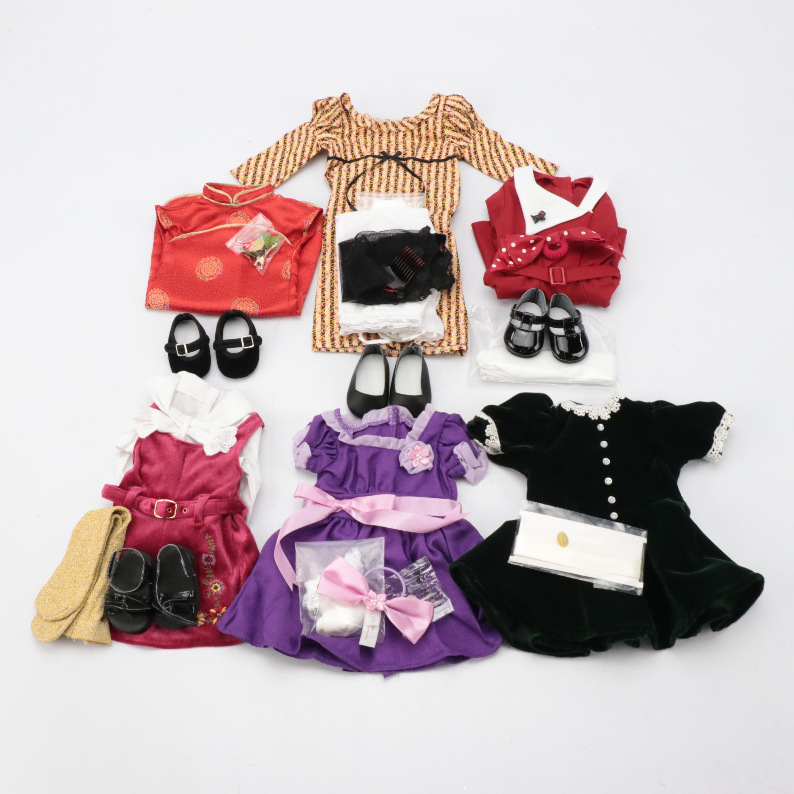 American Girl Doll "Kit's Washday Set," Writing Desk, and Holiday Outfits