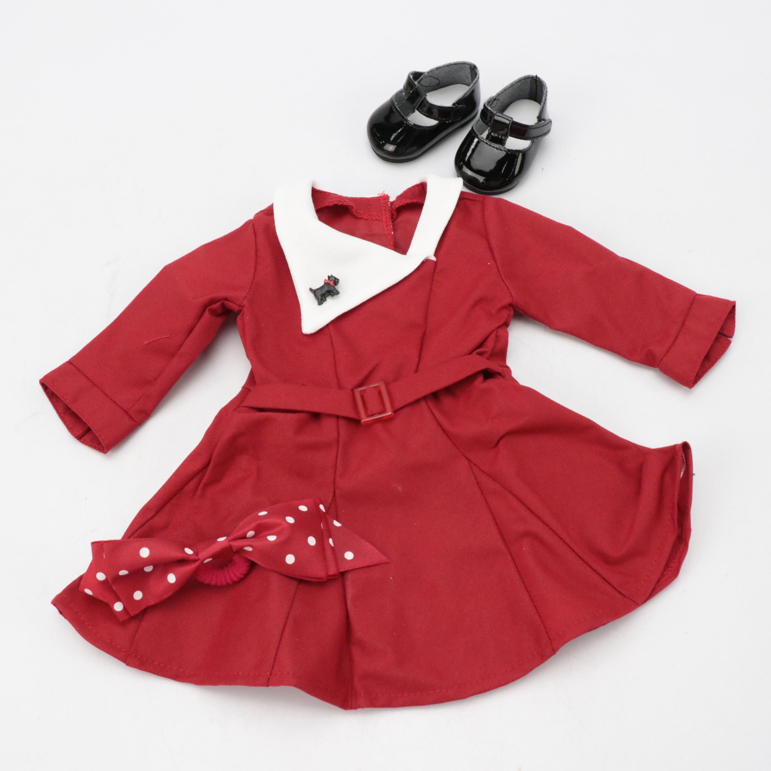 American Girl Doll "Kit's Washday Set," Writing Desk, and Holiday Outfits