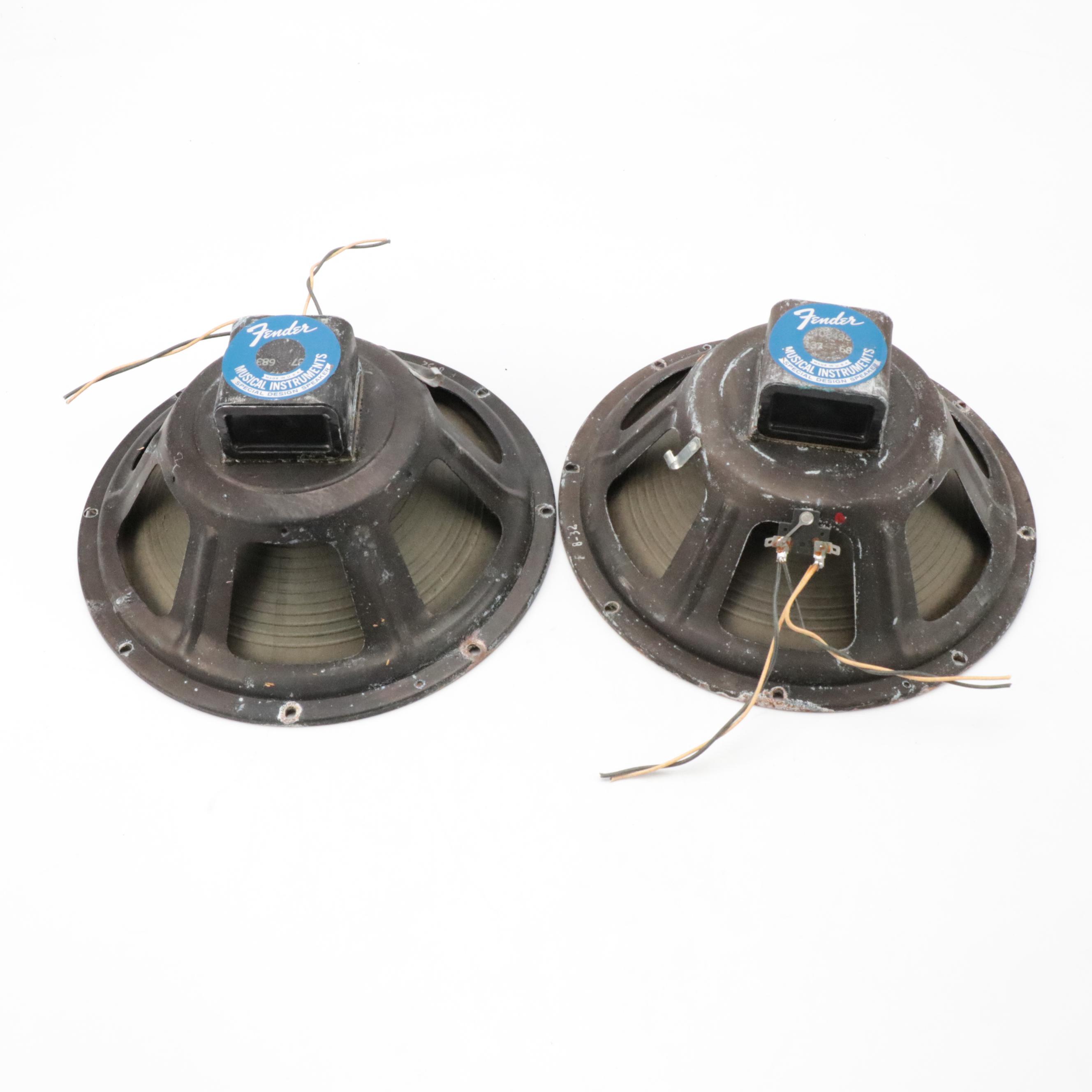 Four Fender 12" Diameter Special Design Alnico Speakers, 1970s