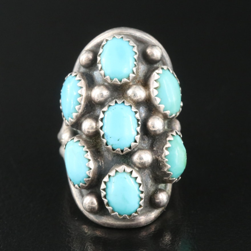Benny Touchine, Navajo Diné Sterling Turquoise Ring